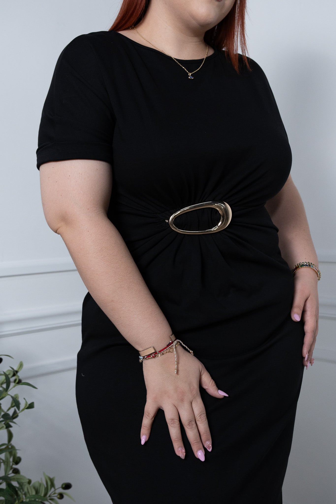 Vestido largo c/aplicación neg