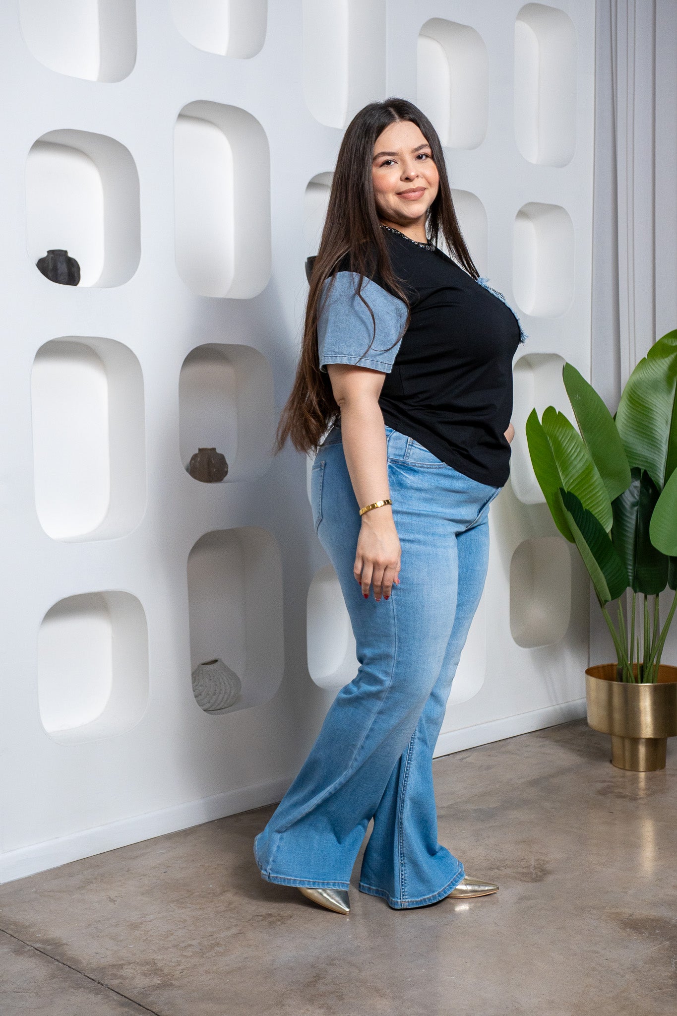 faded bell-bottom jeans