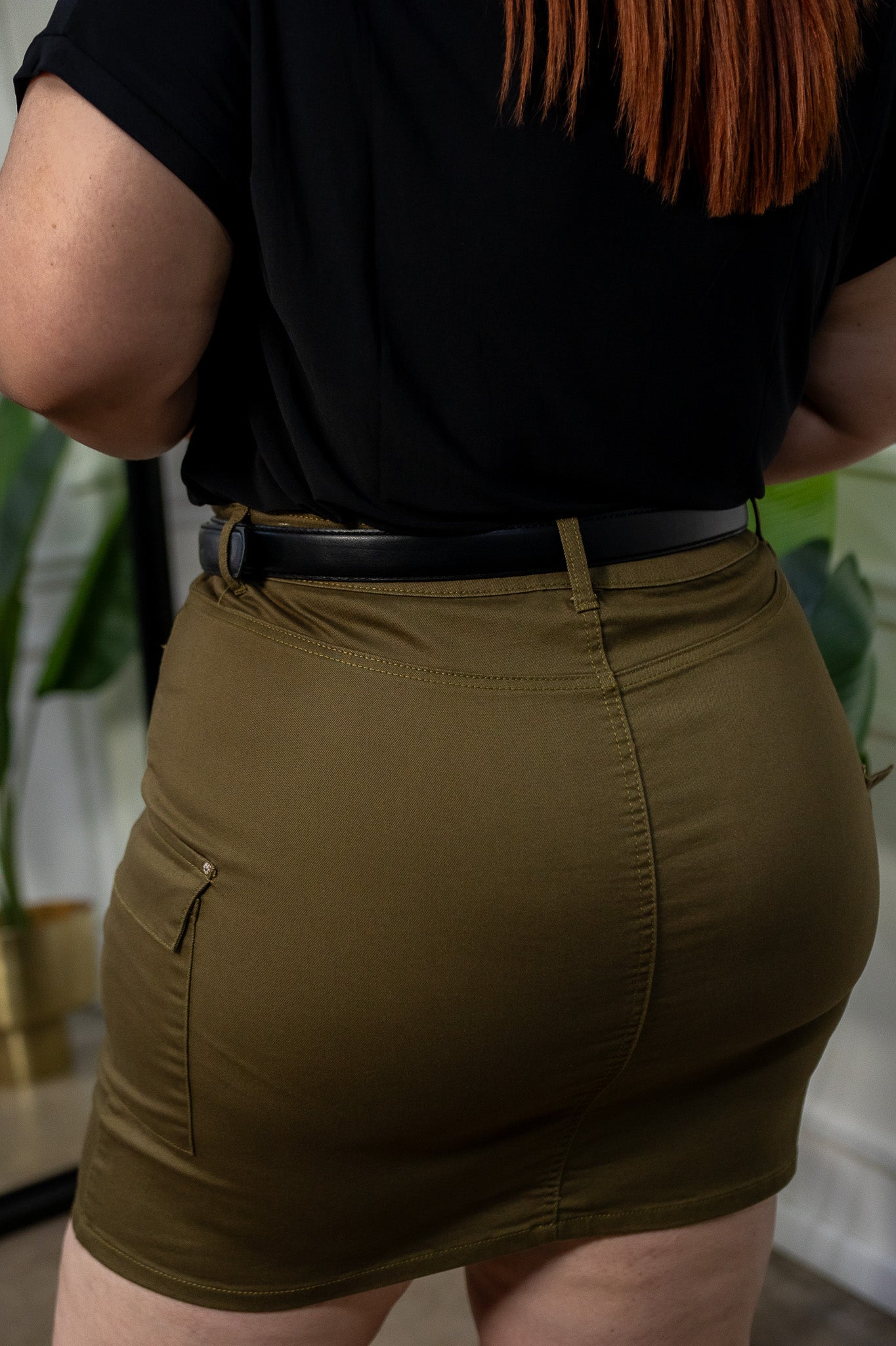Falda Tipo Cargo Curvy Olivo