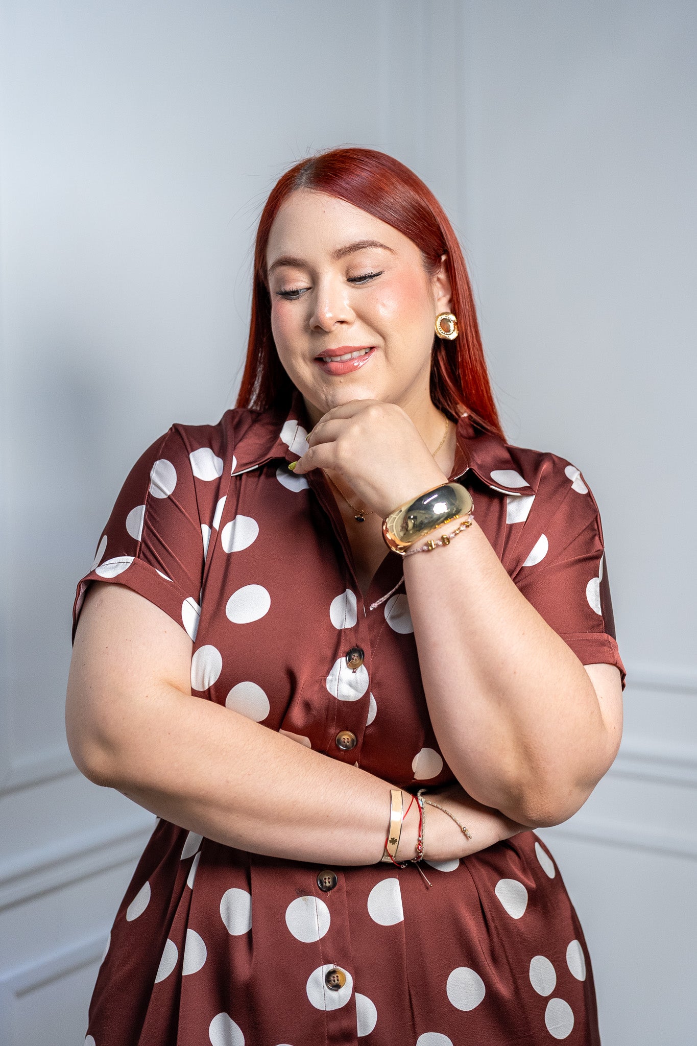 Brazalete Curvy Dorado Ancho Tipo Cuff Statement Atemporal