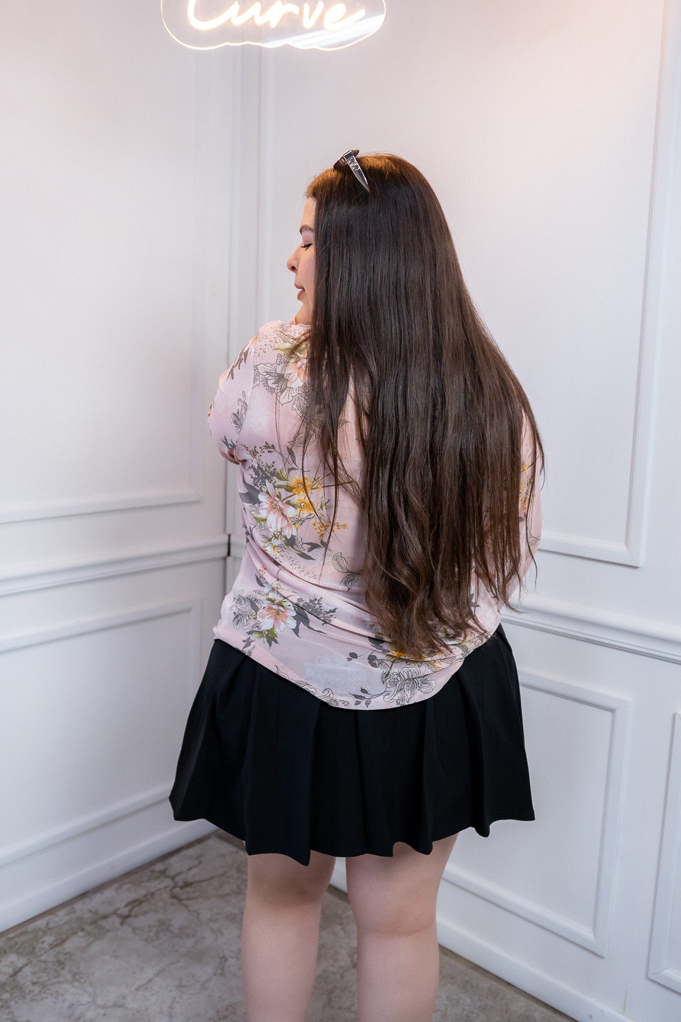 Falda Curvy Deportiva Tableada con Short Stretch Femenina