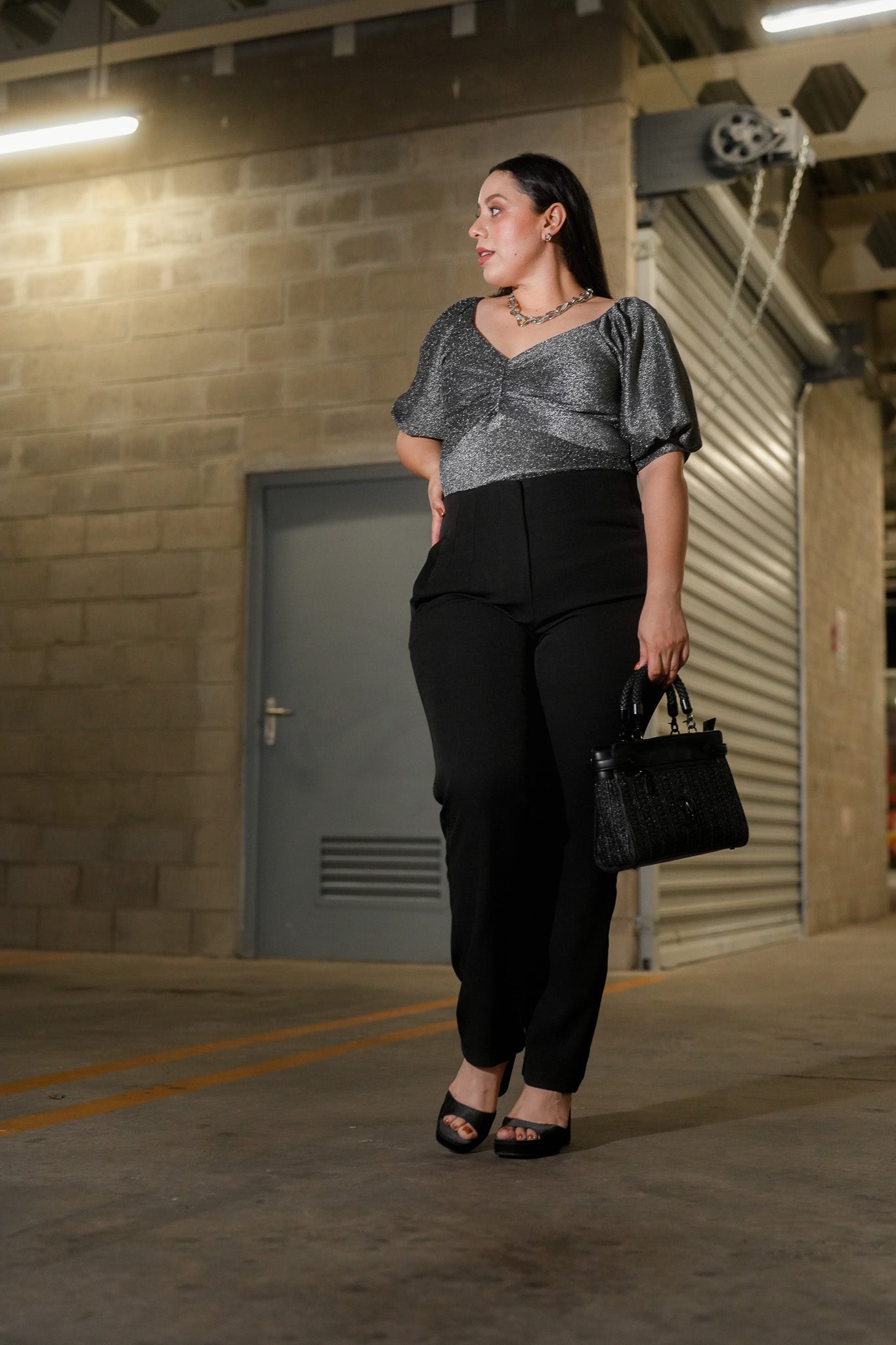 Blusa Brillos Plata