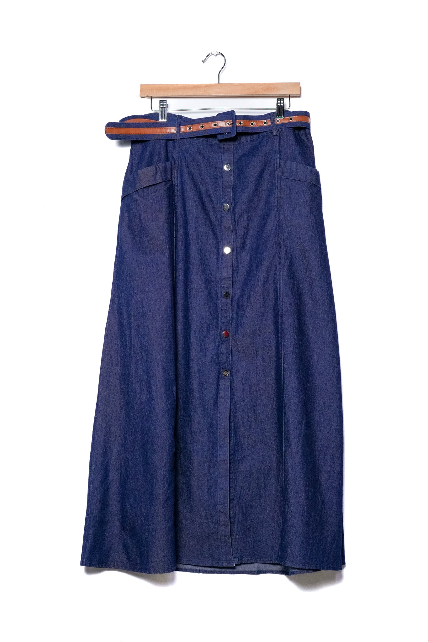 Falda denim con cinto