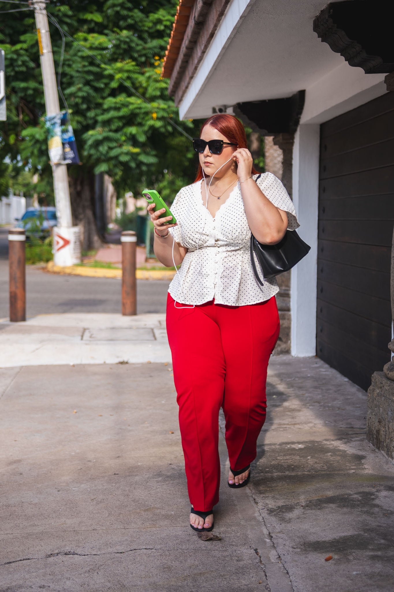 Blusa Cuello V Polka Curvy Blanca