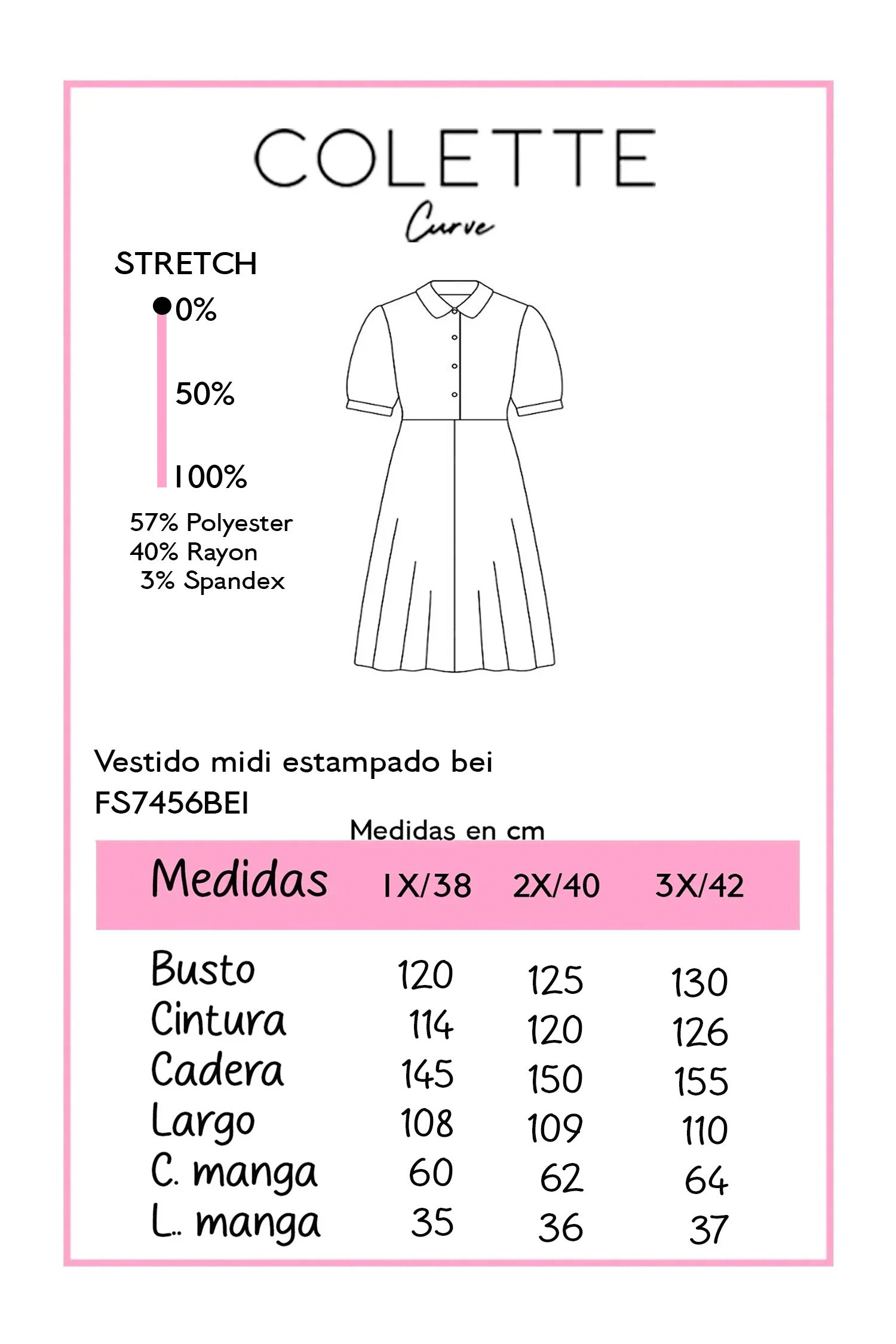 Vestido Curvy Midi Camisero Paisley Naranja Beige