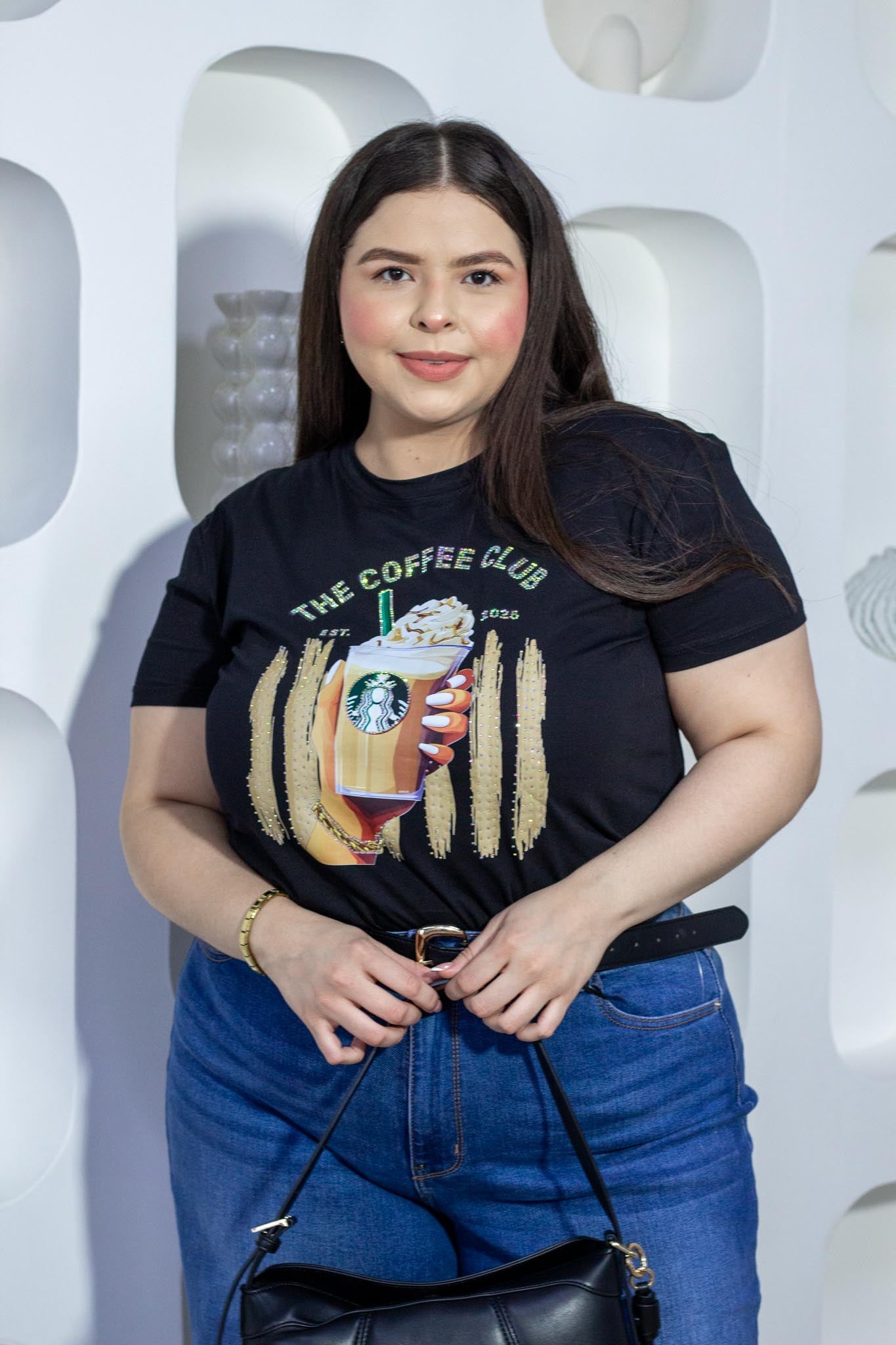 Playera The Coffee Club Curvy Negra