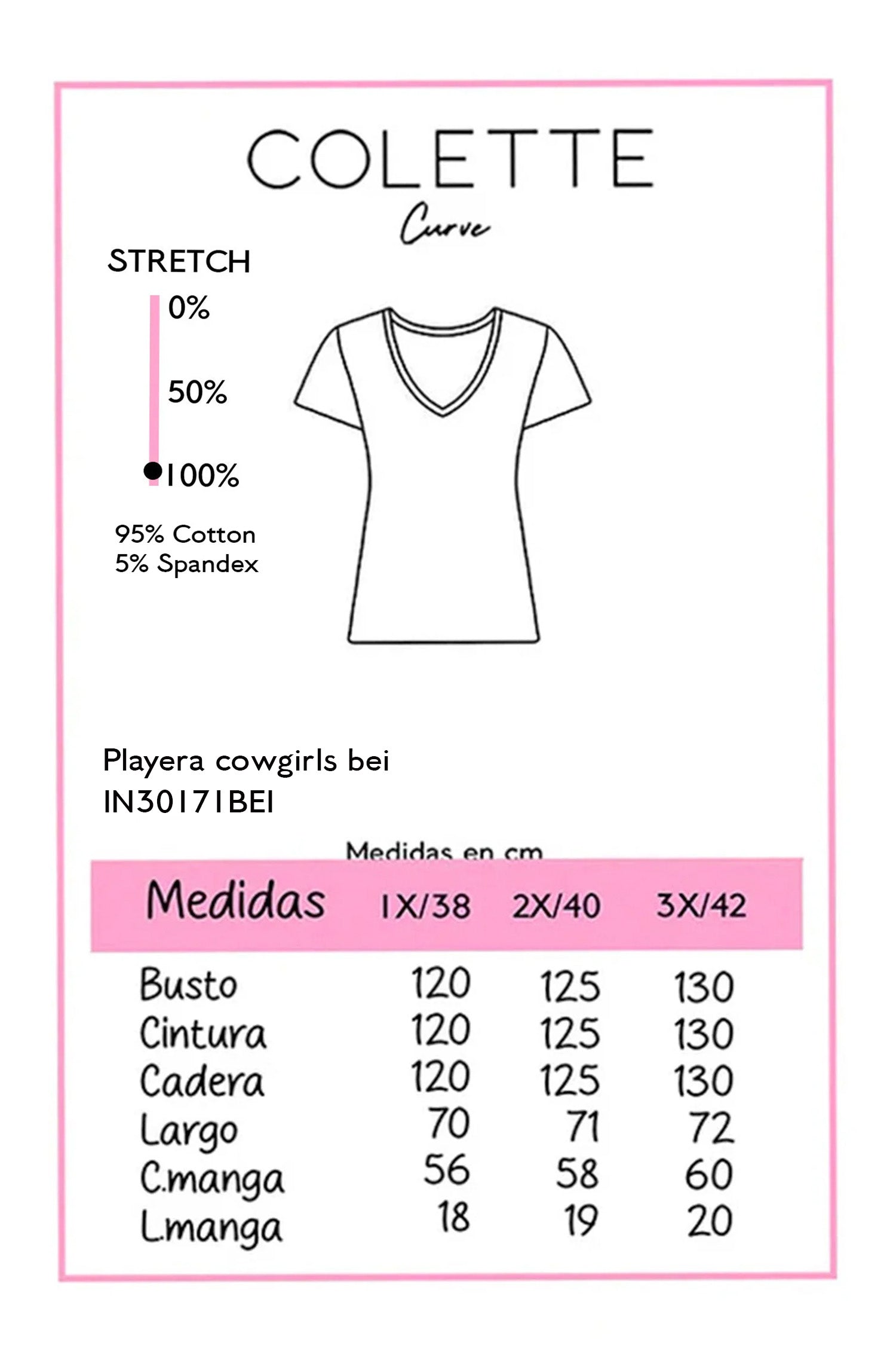 Playera Cowgirl Curvy Beige
