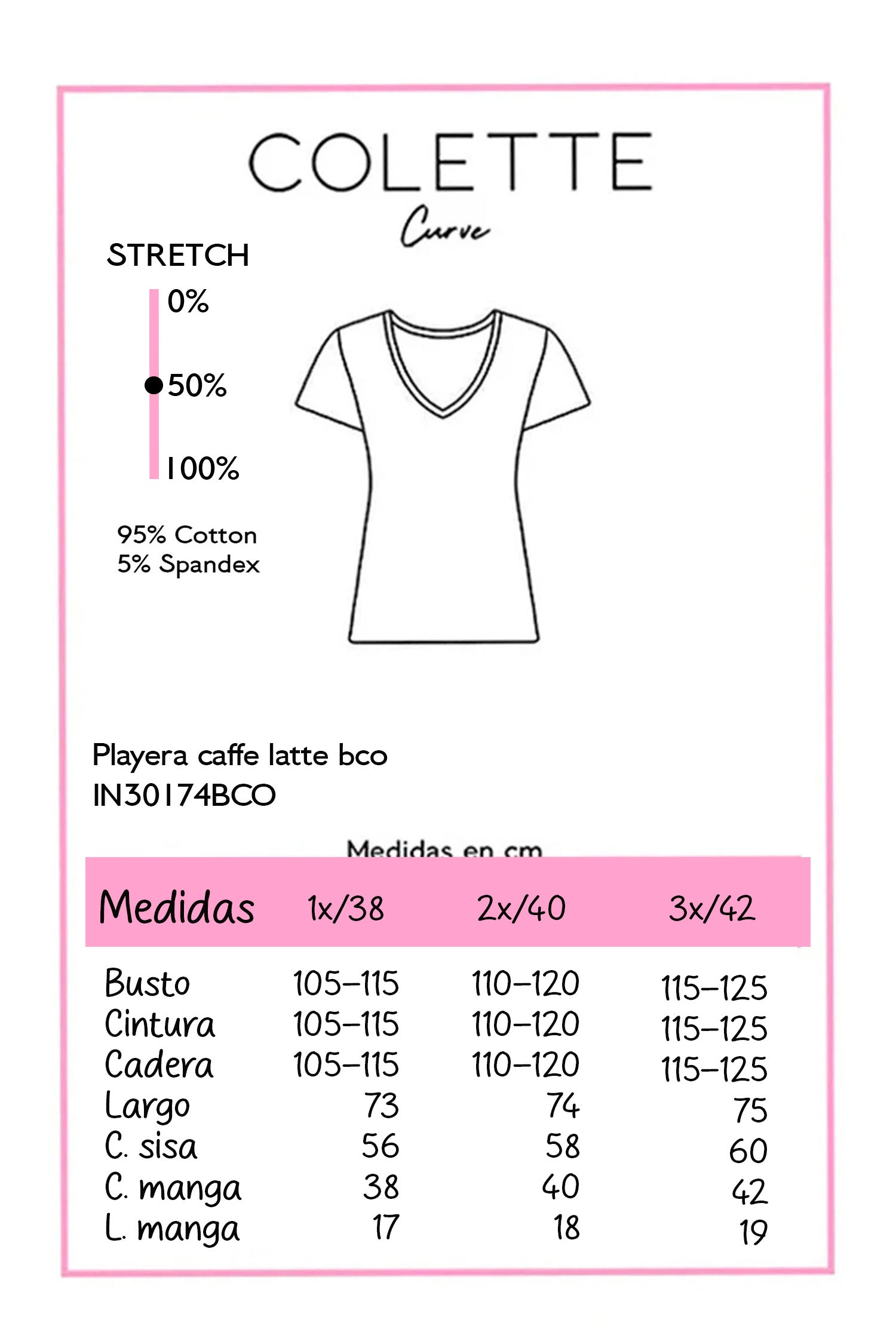 Playera Caffe Latte Curvy Blanca