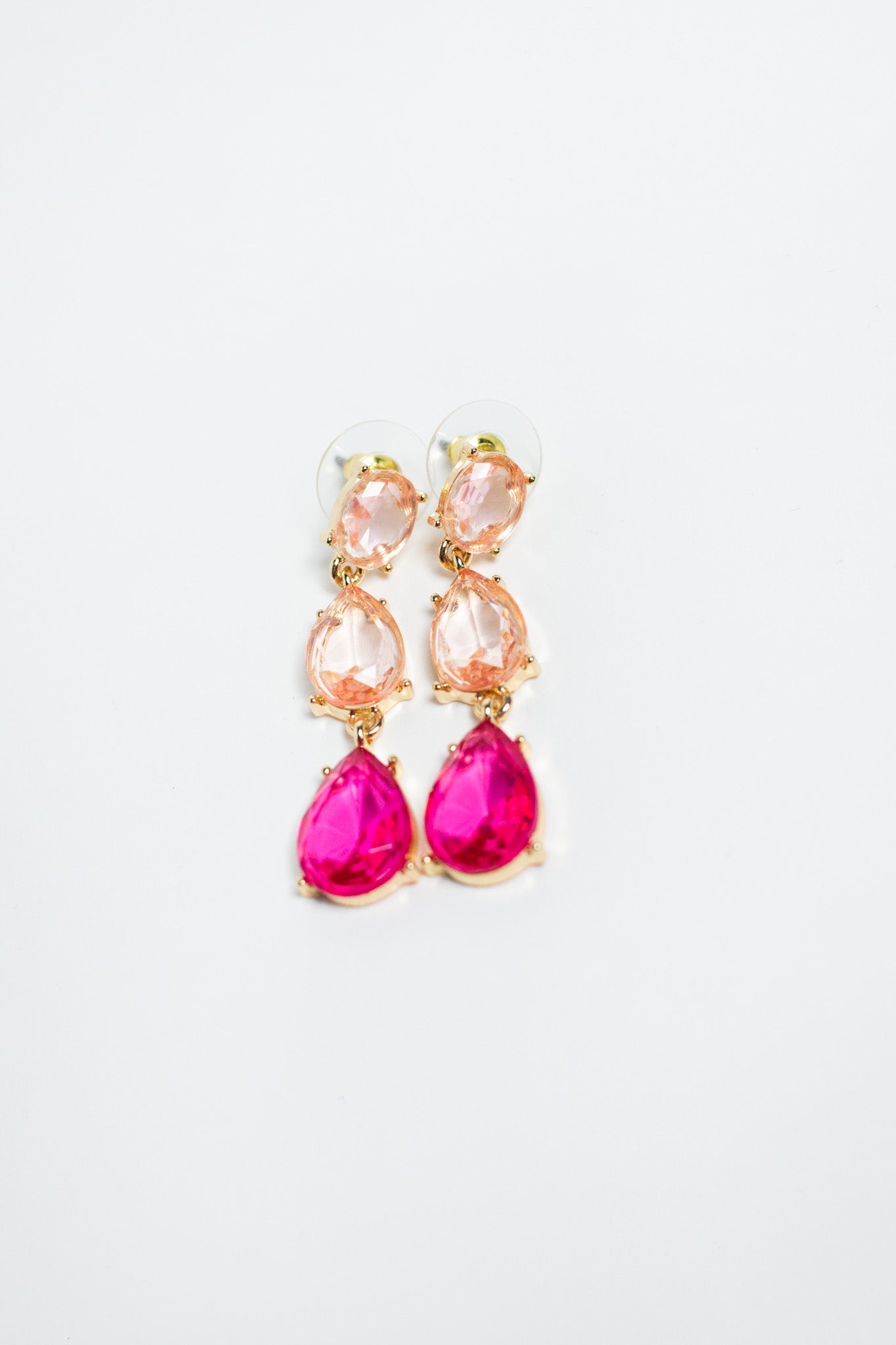 Arete Colgante Piedras Rosas