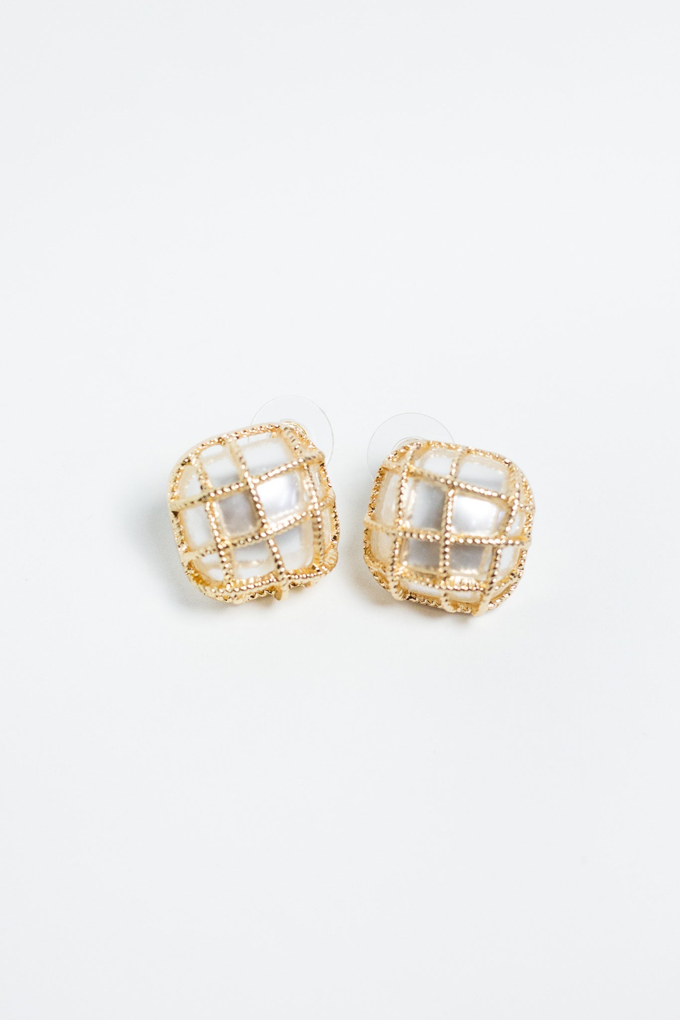 Arete Perla Alcolchada Dorado