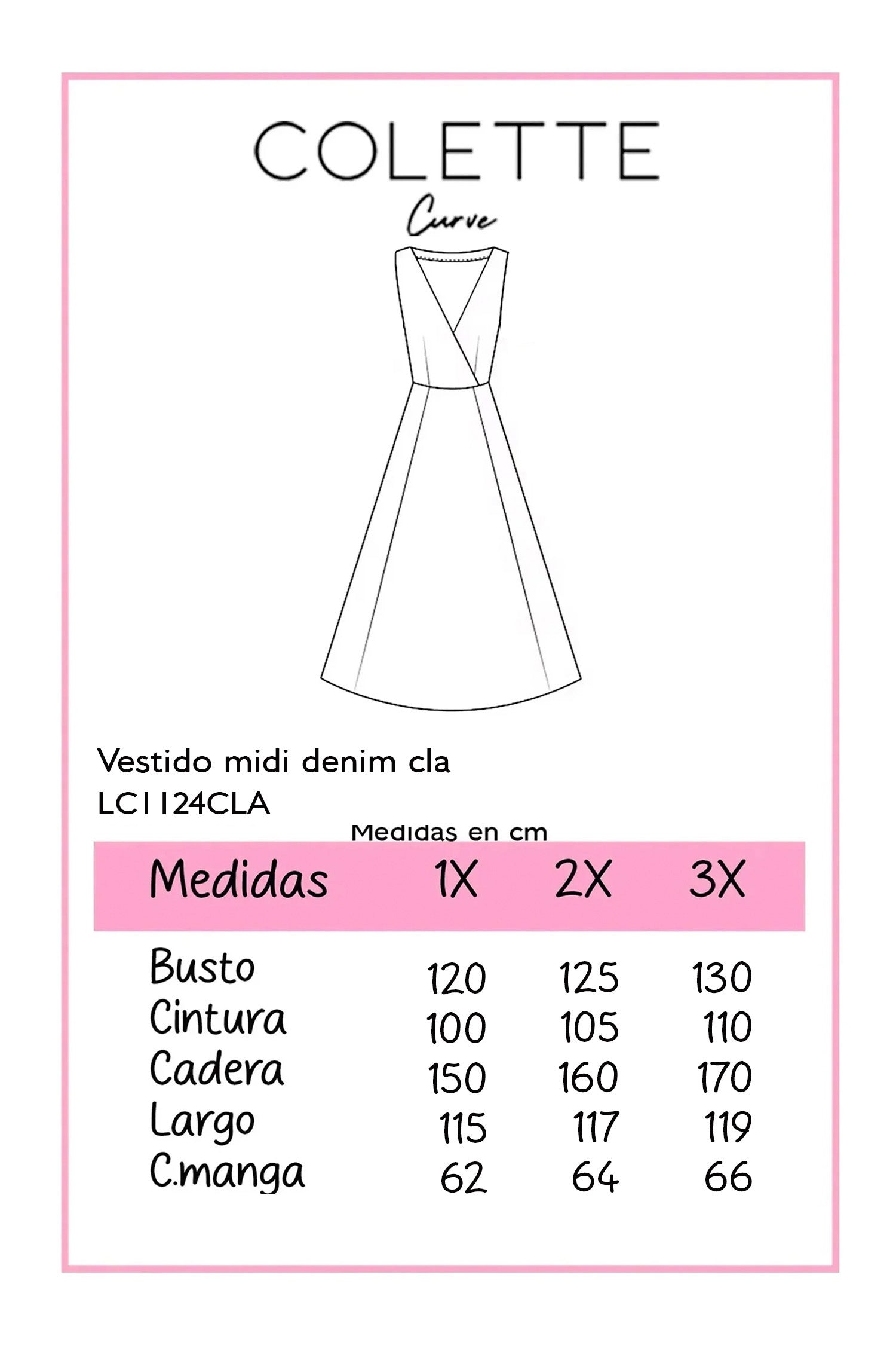Vestido Midi Curvy Camisero Denim Botones Dorados Claro