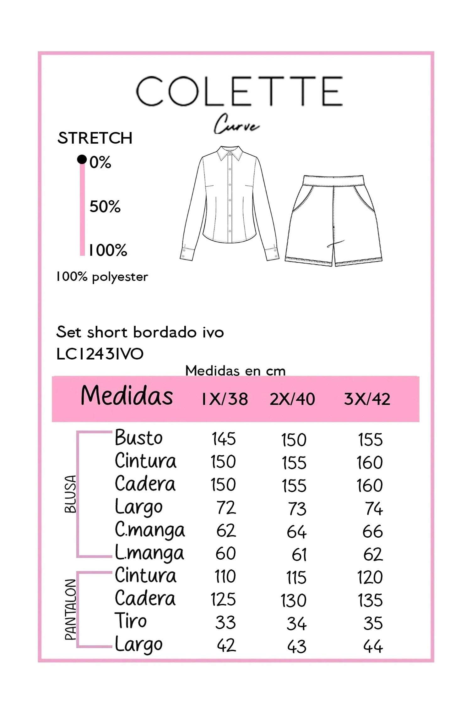 Chart de medidas LC1243IVO