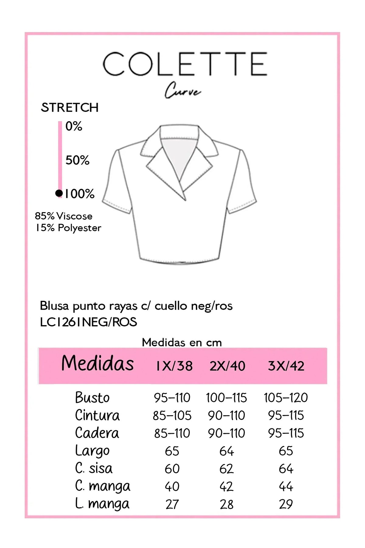Blusa punto raya con cuello