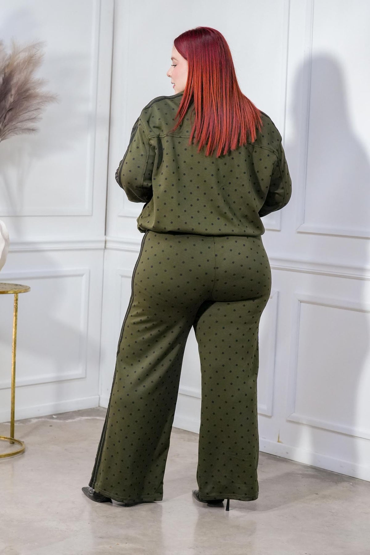 Set Curvy Camisa y Pantalón Polka Olivo