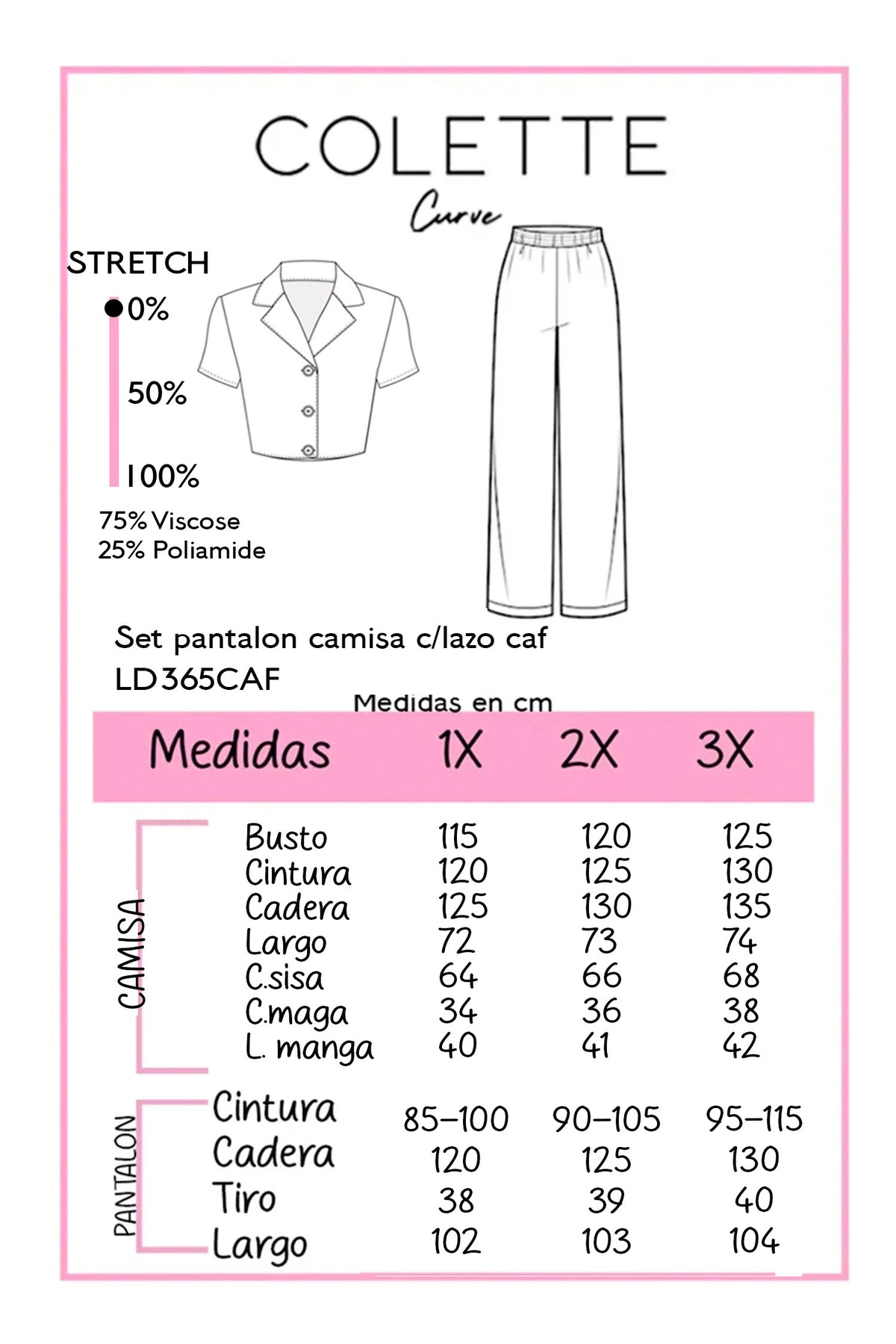 Set Curvy Camisa con Lazo y Pantalón Wide Leg