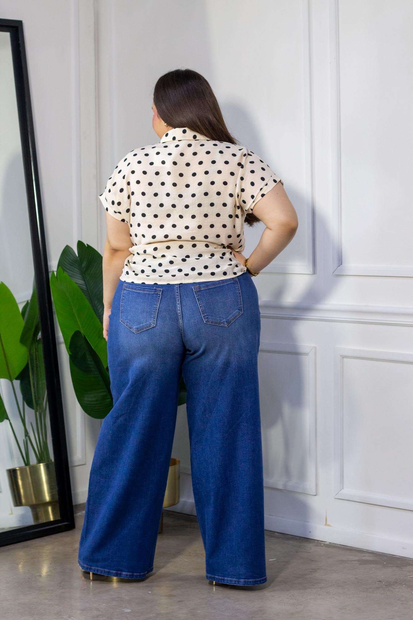 Camisa Polka dots Curvy Beige