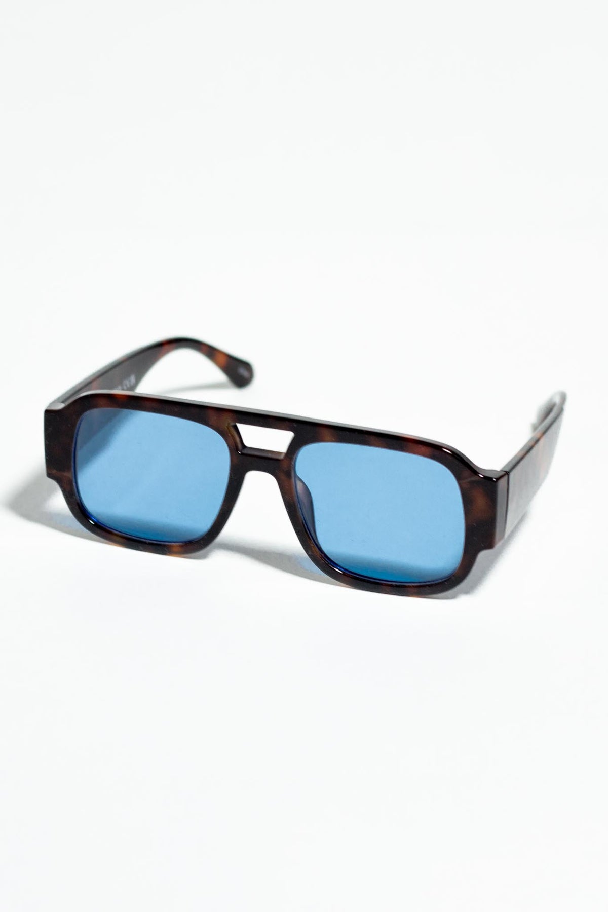 Lentes de Sol con Armazón Grueso Azul-print para Mujer