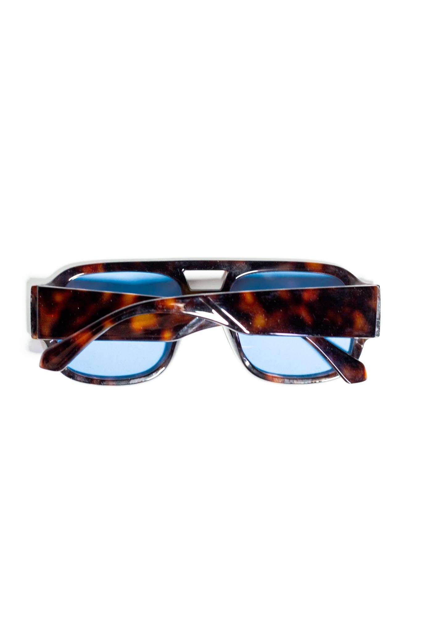 Lentes de Sol con Armazón Grueso Azul-print para Mujer