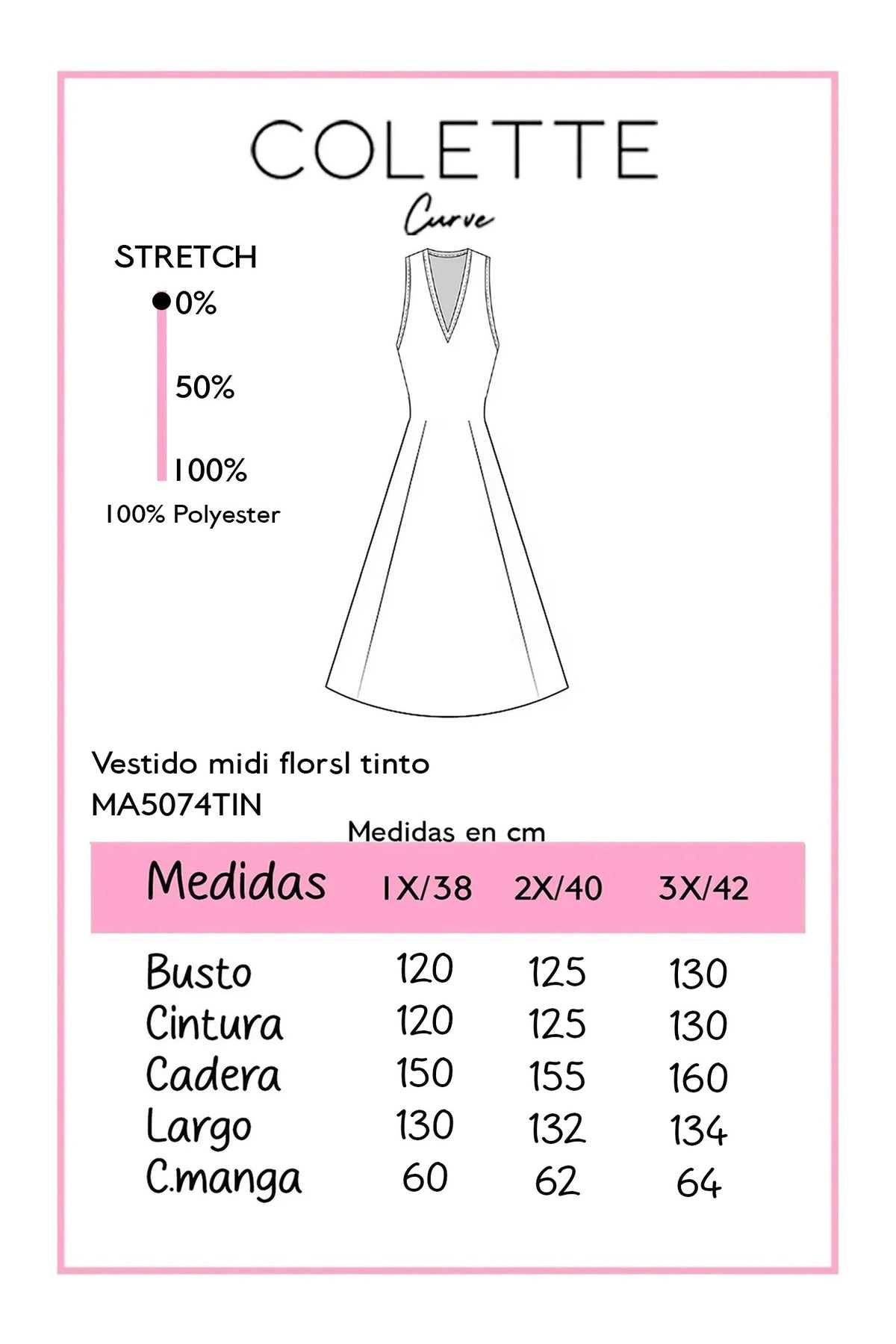 Vestido Midi Curvy Floral de Holanes Escote V Tinto