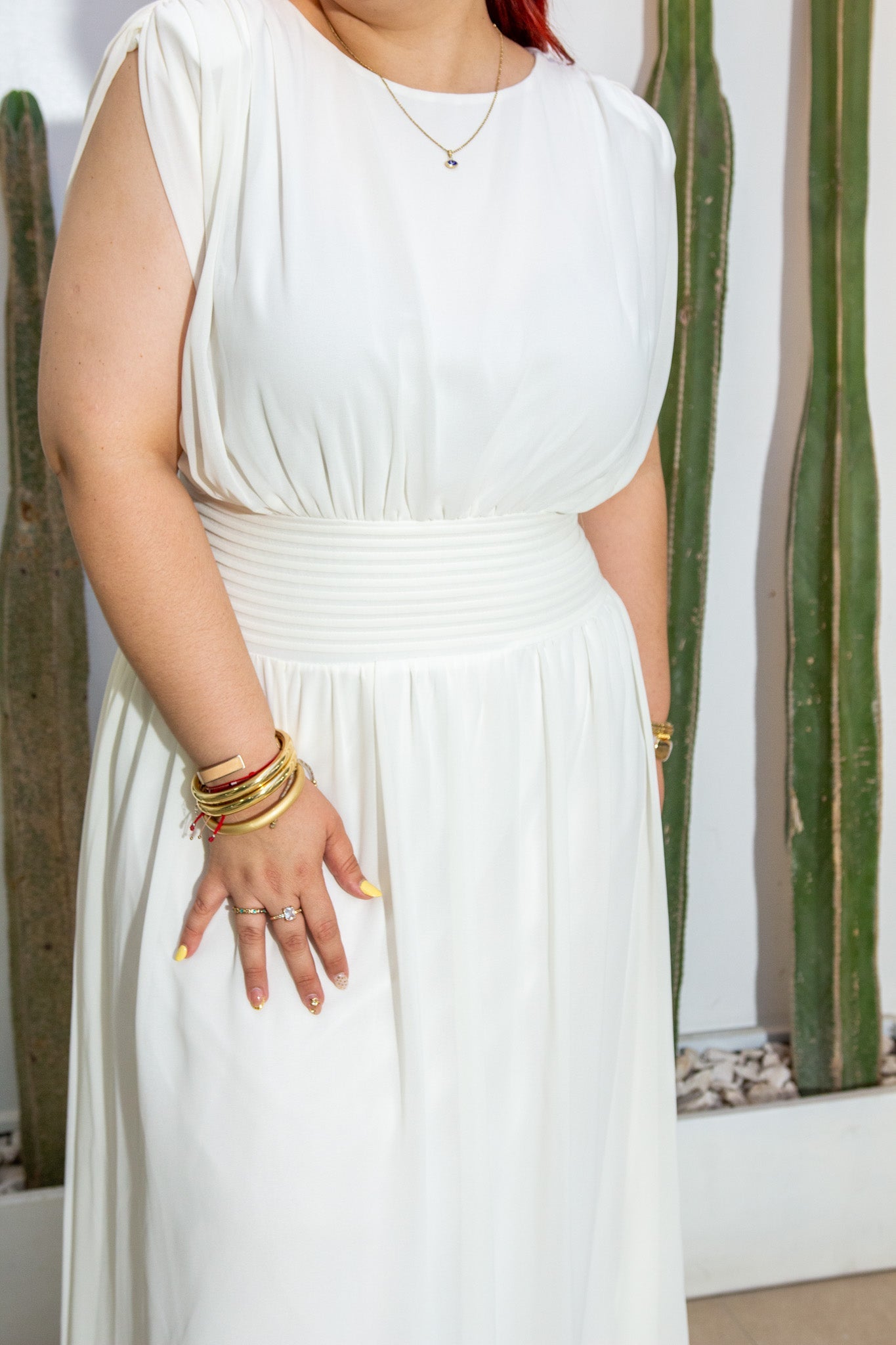 Vestido Curvy Gasa con Resorte Hueso vista