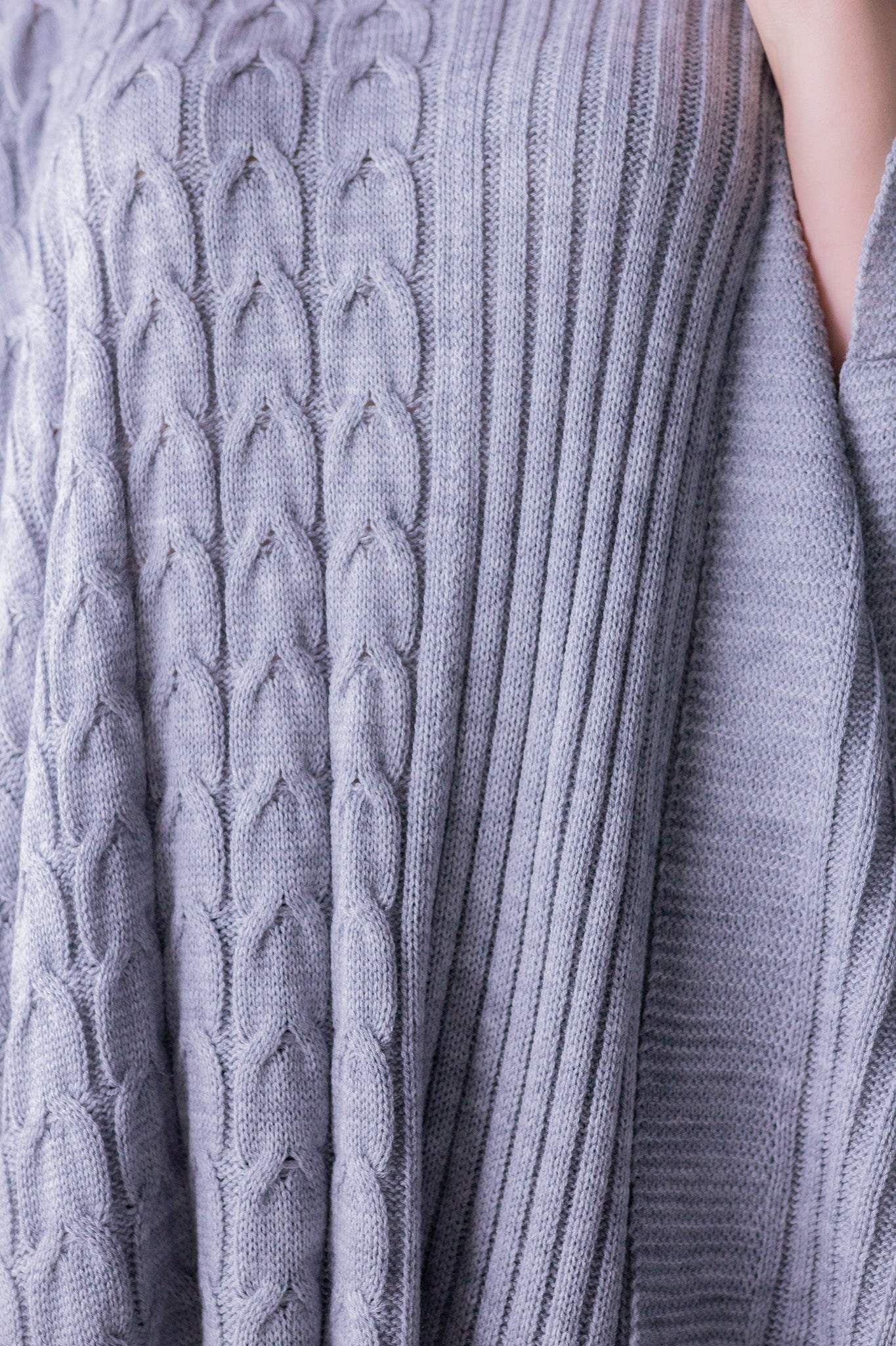 Poncho Tejido Gris Unitalla para Mujer