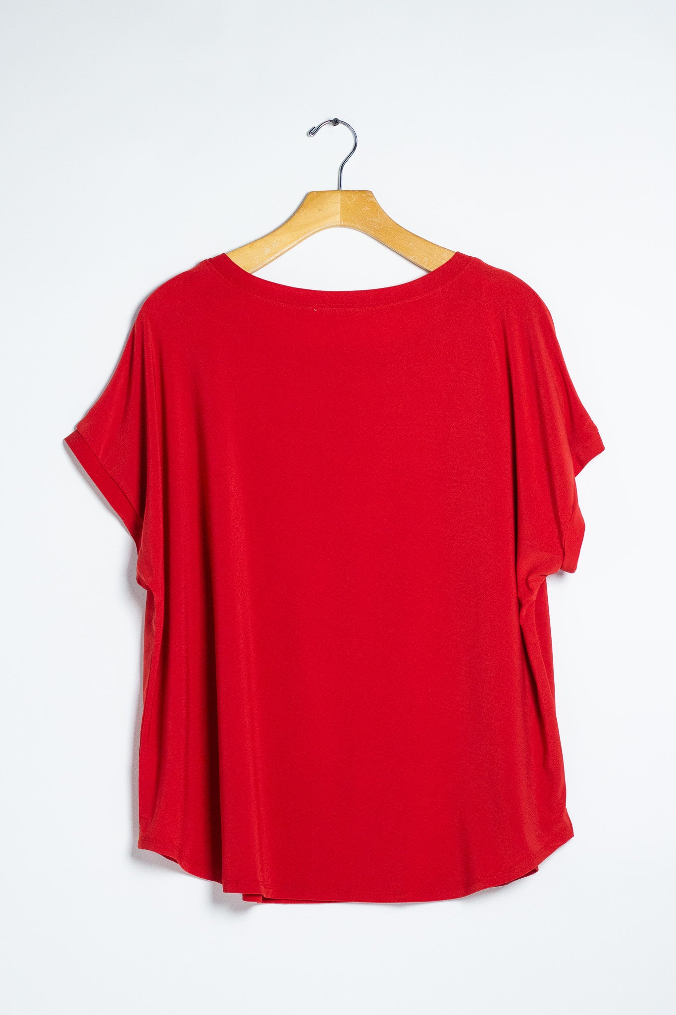Blusa Curvy Licra Cuello Redondo Manga Corta Rojo Statement
