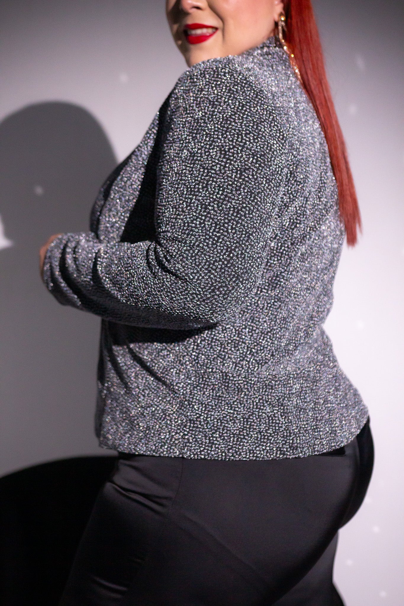 Blazer Curvy con Detalles Plata