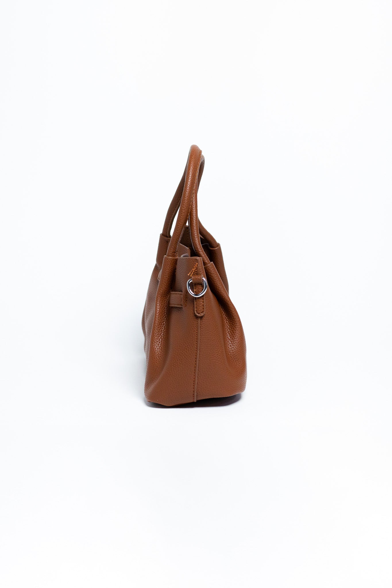 Bolsa Tote Café con Textura Granulada y Cosmetiquera