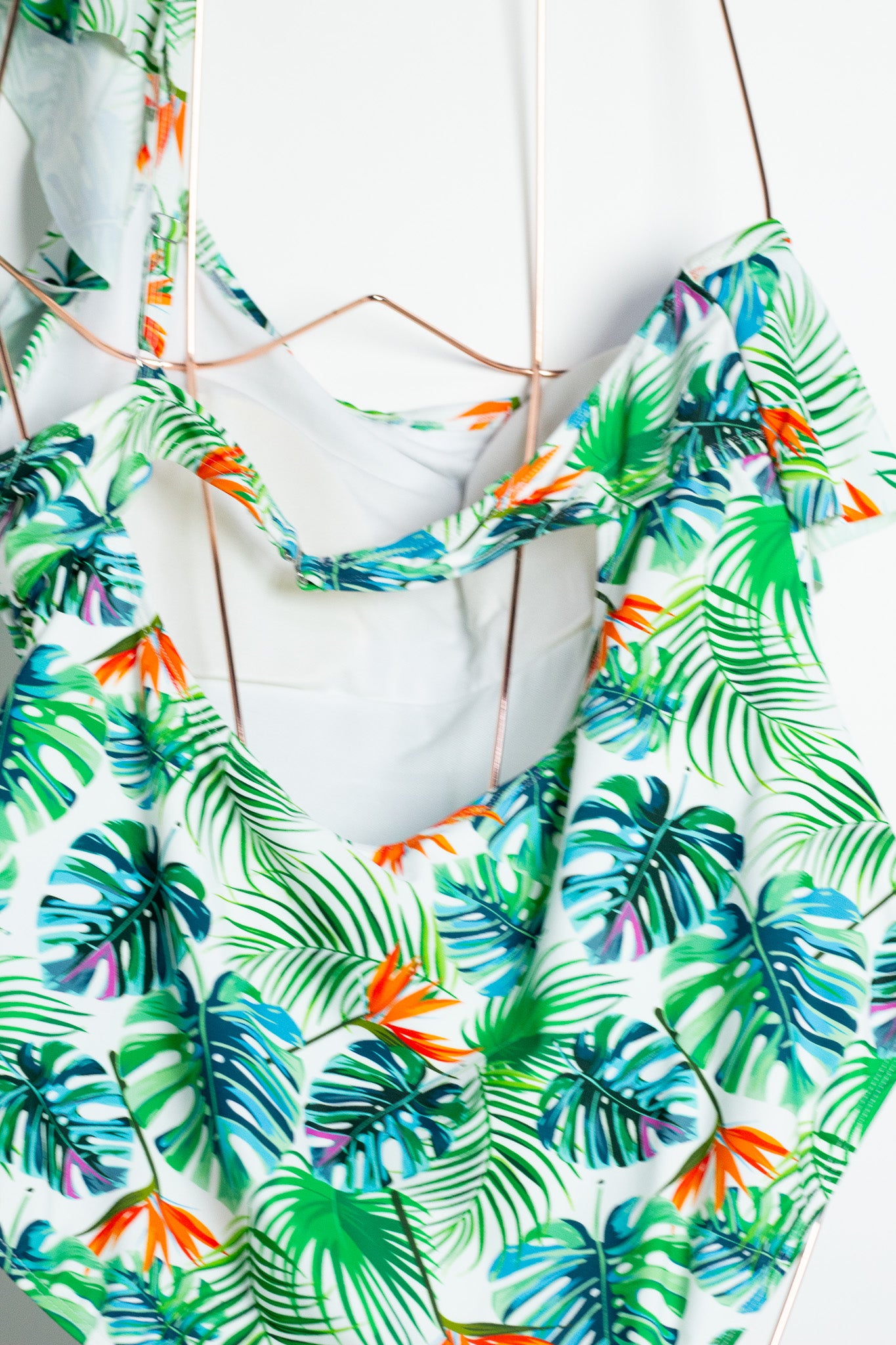 Traje de Baño Plus Size Palmeras Blanco
