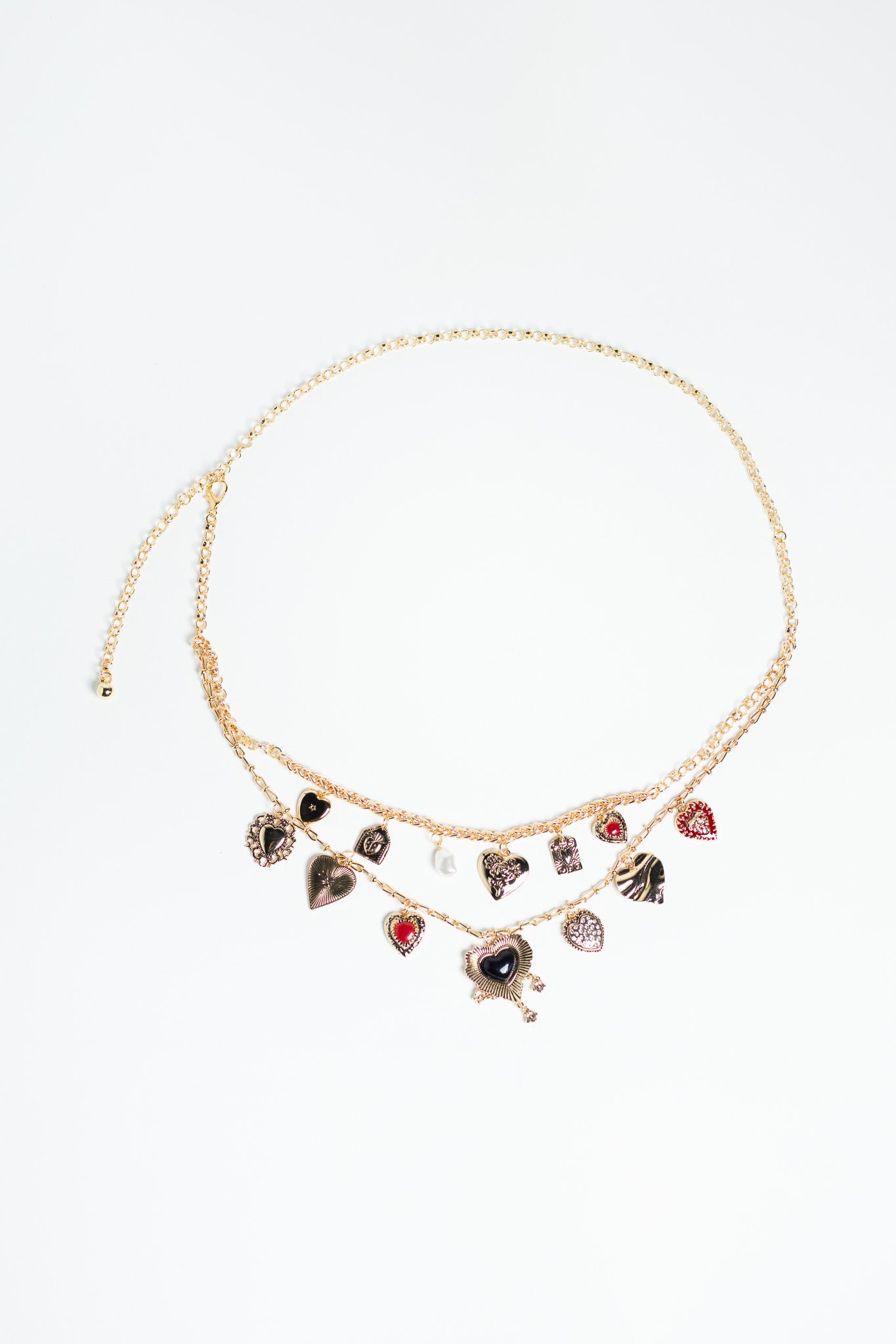 Cinturón de Cadena con Corazones Dorado para Mujer