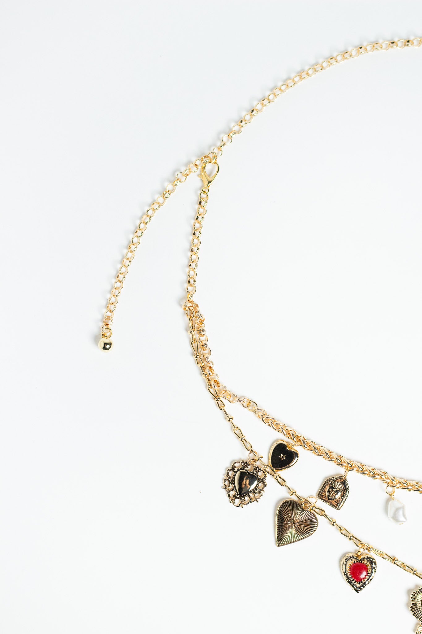 Cinturón de Cadena con Corazones Dorado para Mujer