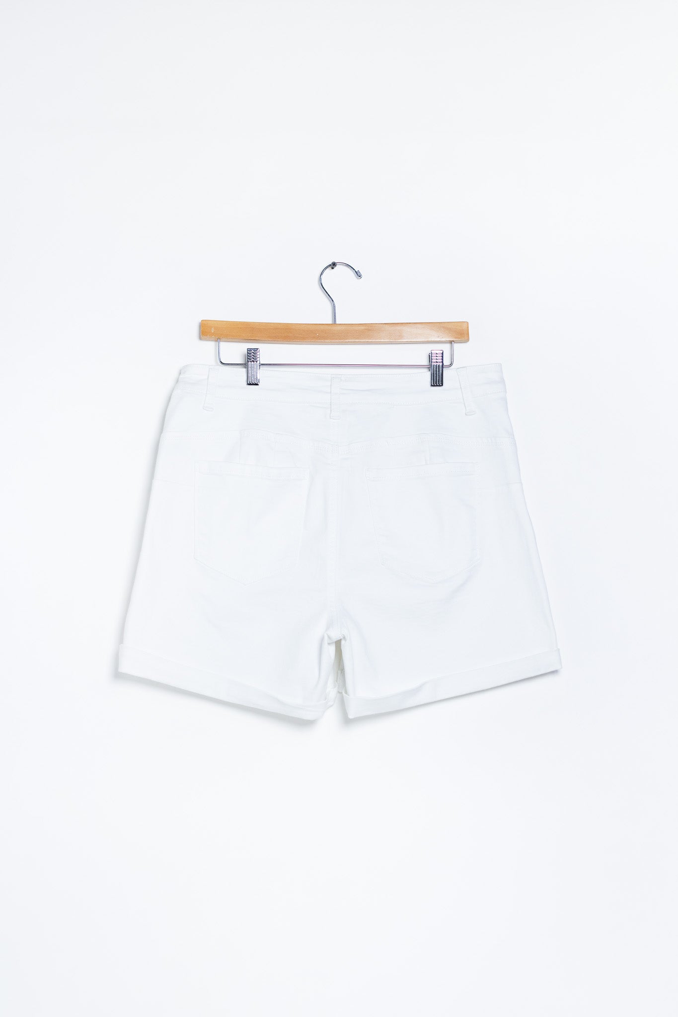 Short de Mezclilla Blanco Plus Size para Mujer