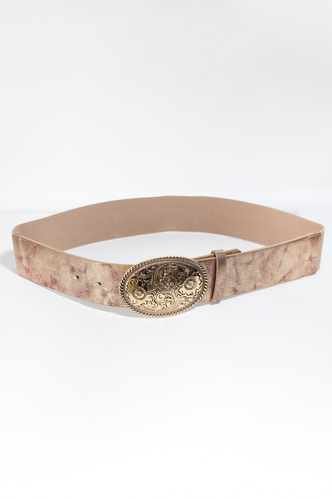 cinto elastico hebilla textura beige