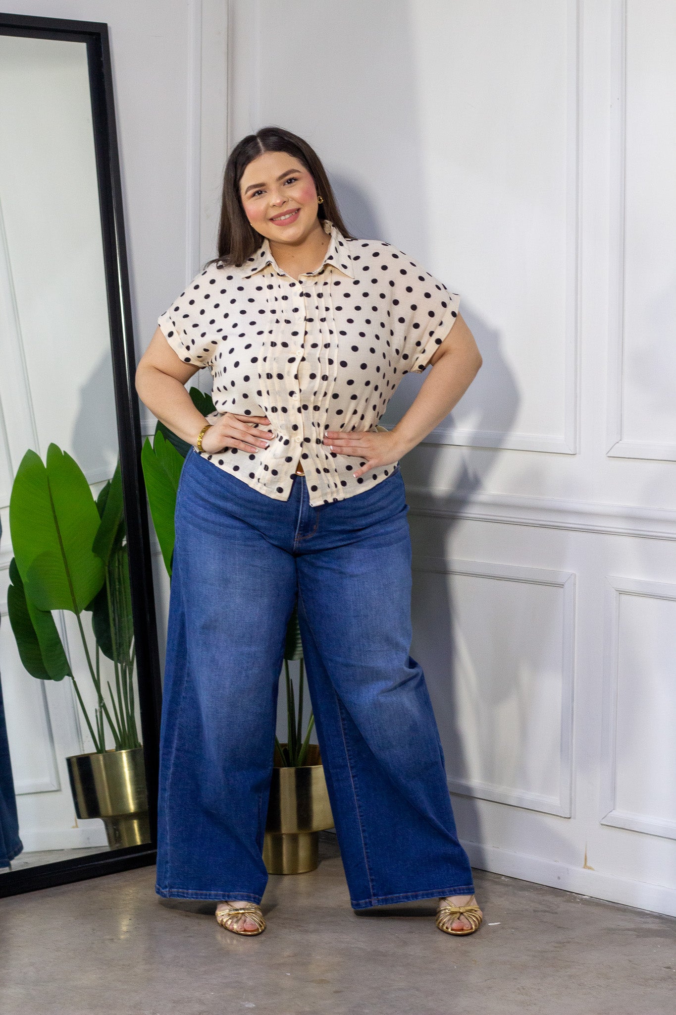 Jeans Curvy Baggy Liso Oscuro