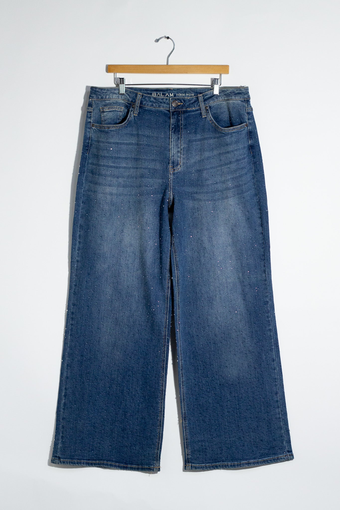 Jeans Recto Brillos Curvy Oscuro