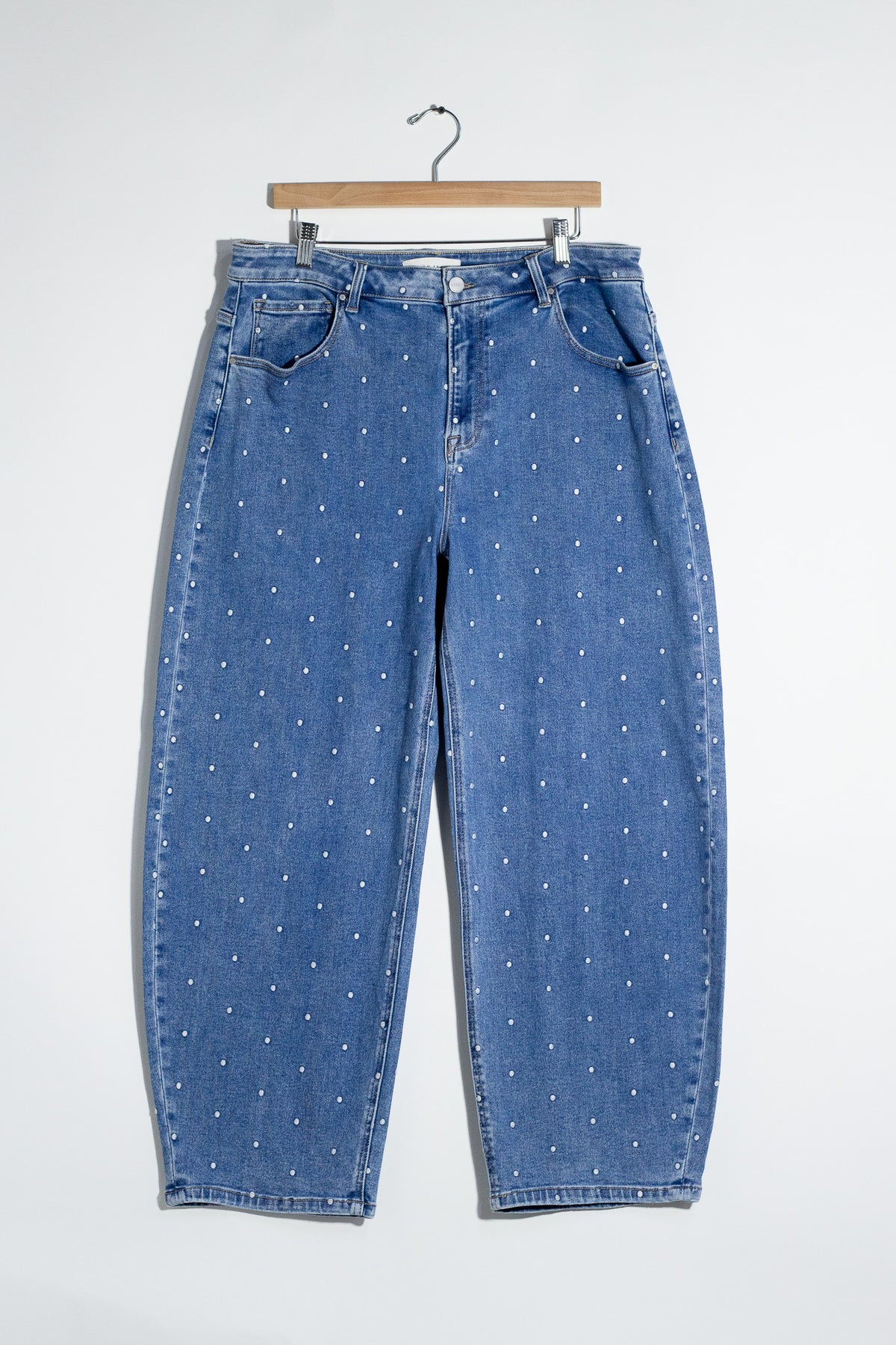 Jeans Crop Barrel Polka Dot Curvy Claro