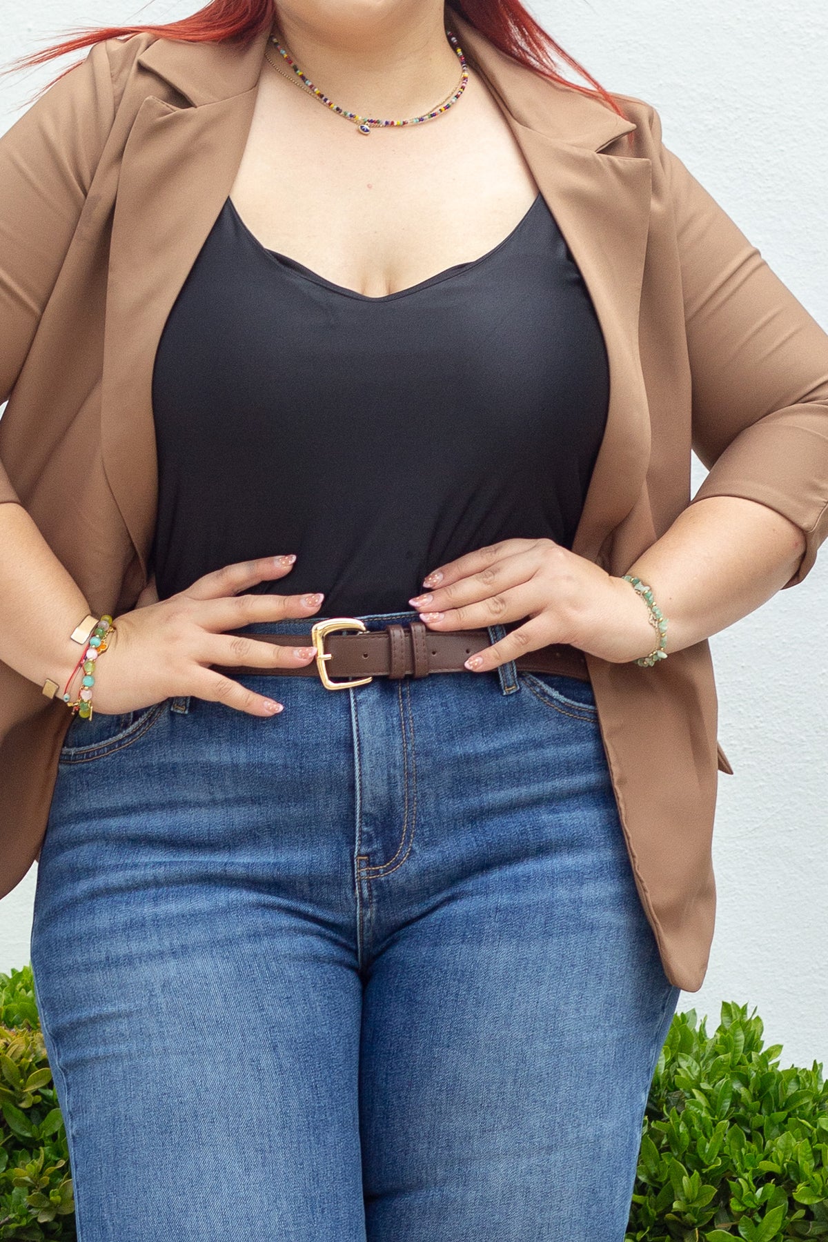 Satin strappy blouse