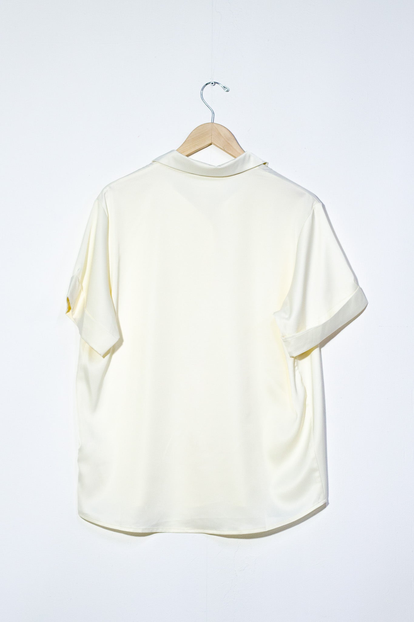 Camisa satin m/corta ivo