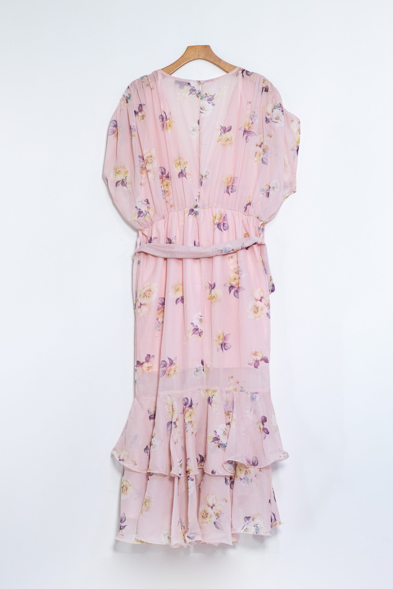 Vestido largo cruzado flores