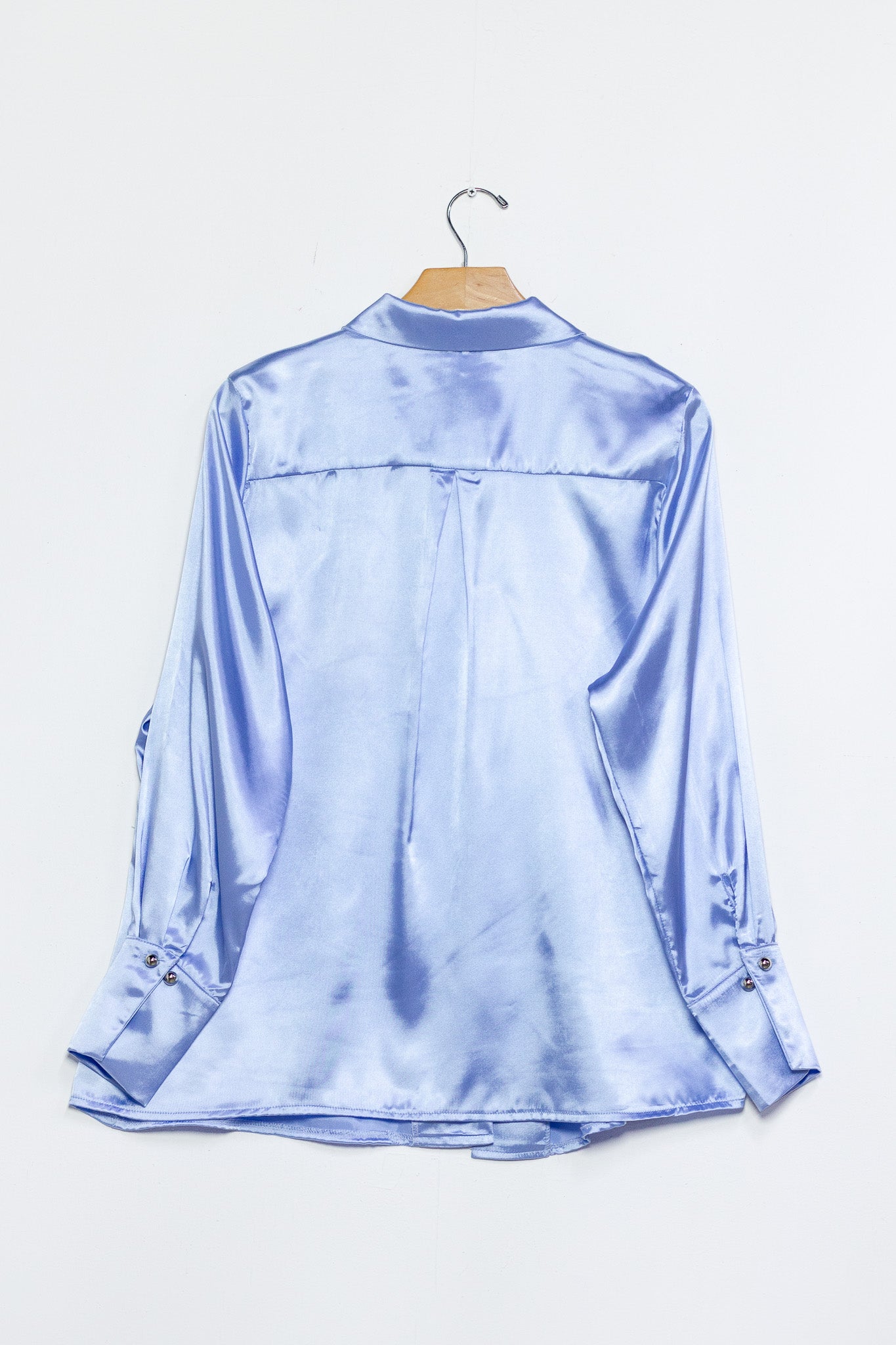 Camisa satin lisa bby blu