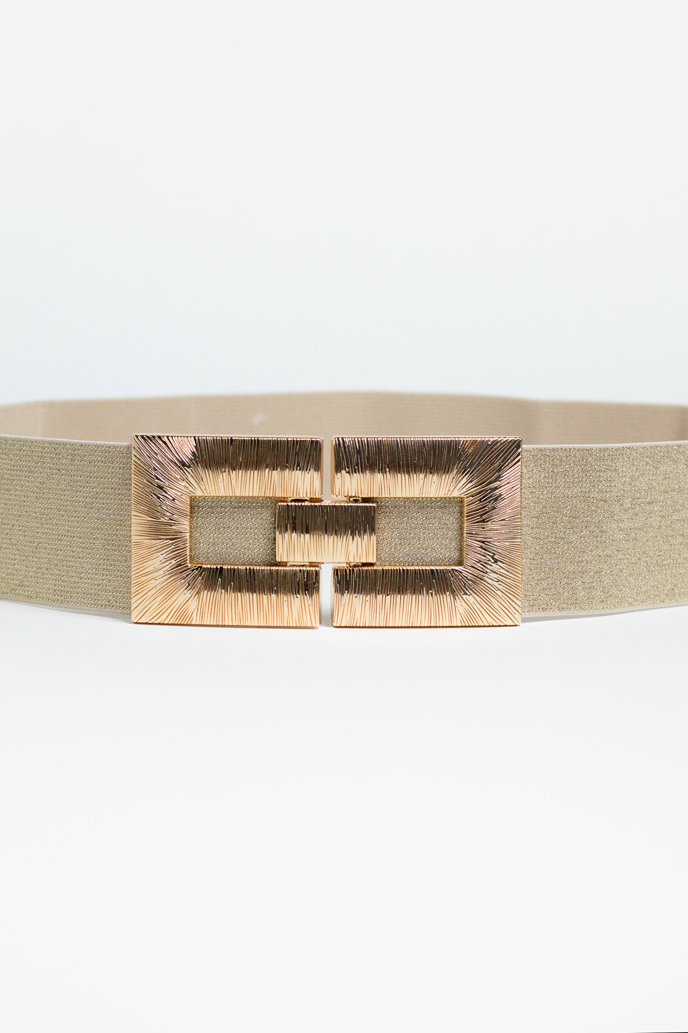 Cinto elastico hebilla cuadro dorado