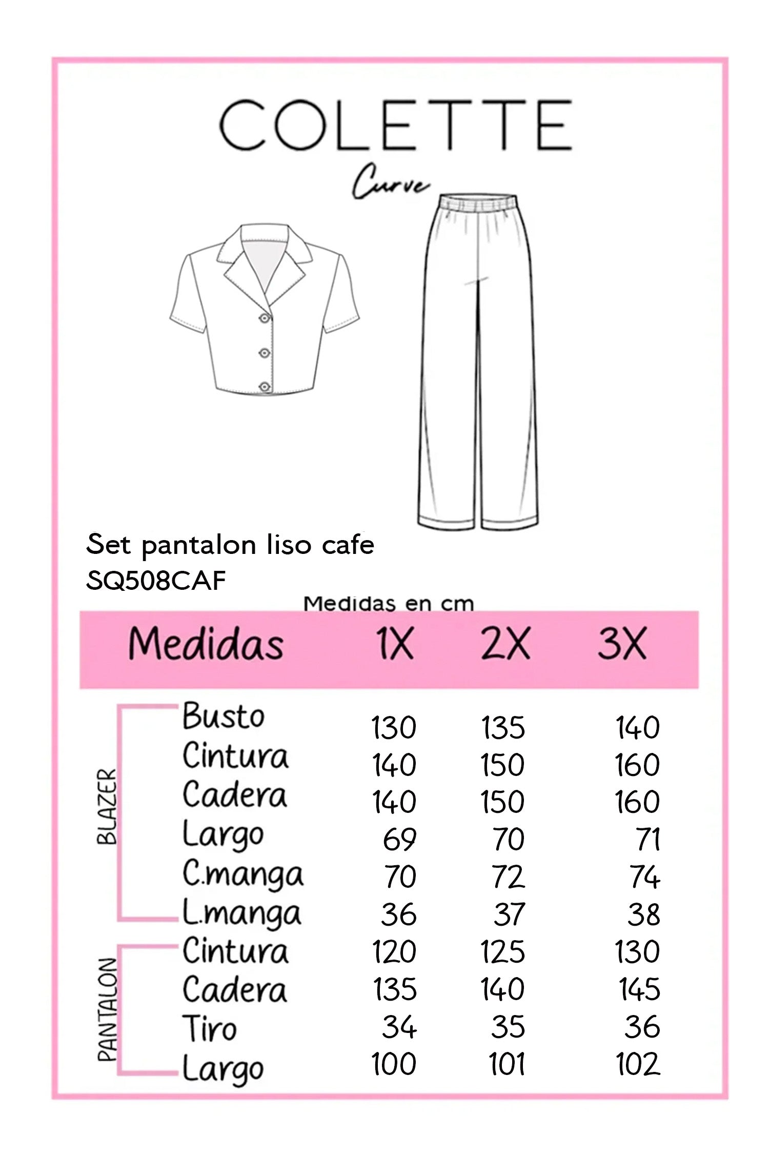 Conjunto Curvy Café Pantalón Fluido Blusa Hebilla Dorada