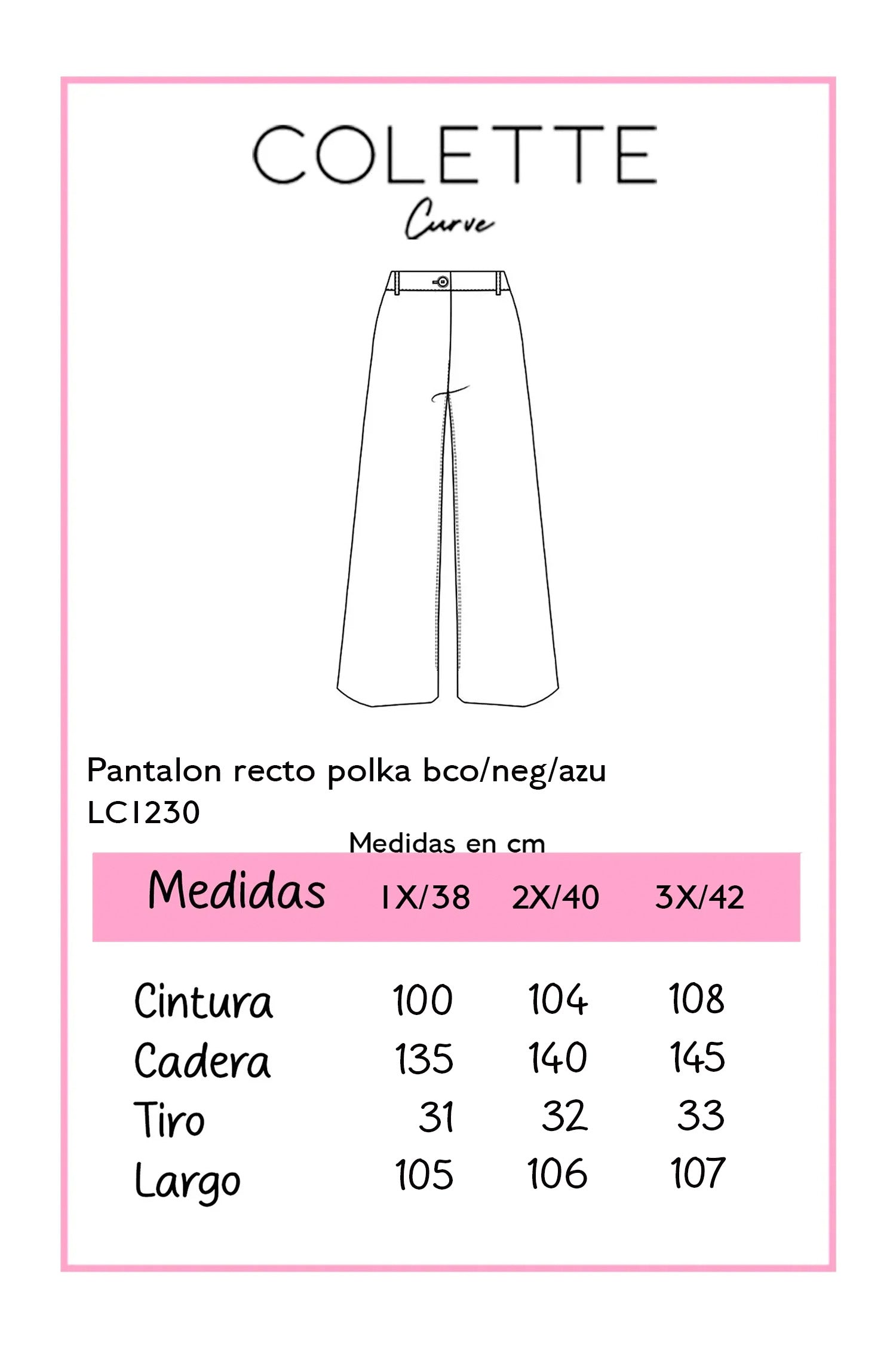 Pantalón Curvy Polka Dots Cintura Alta Blanco Negro