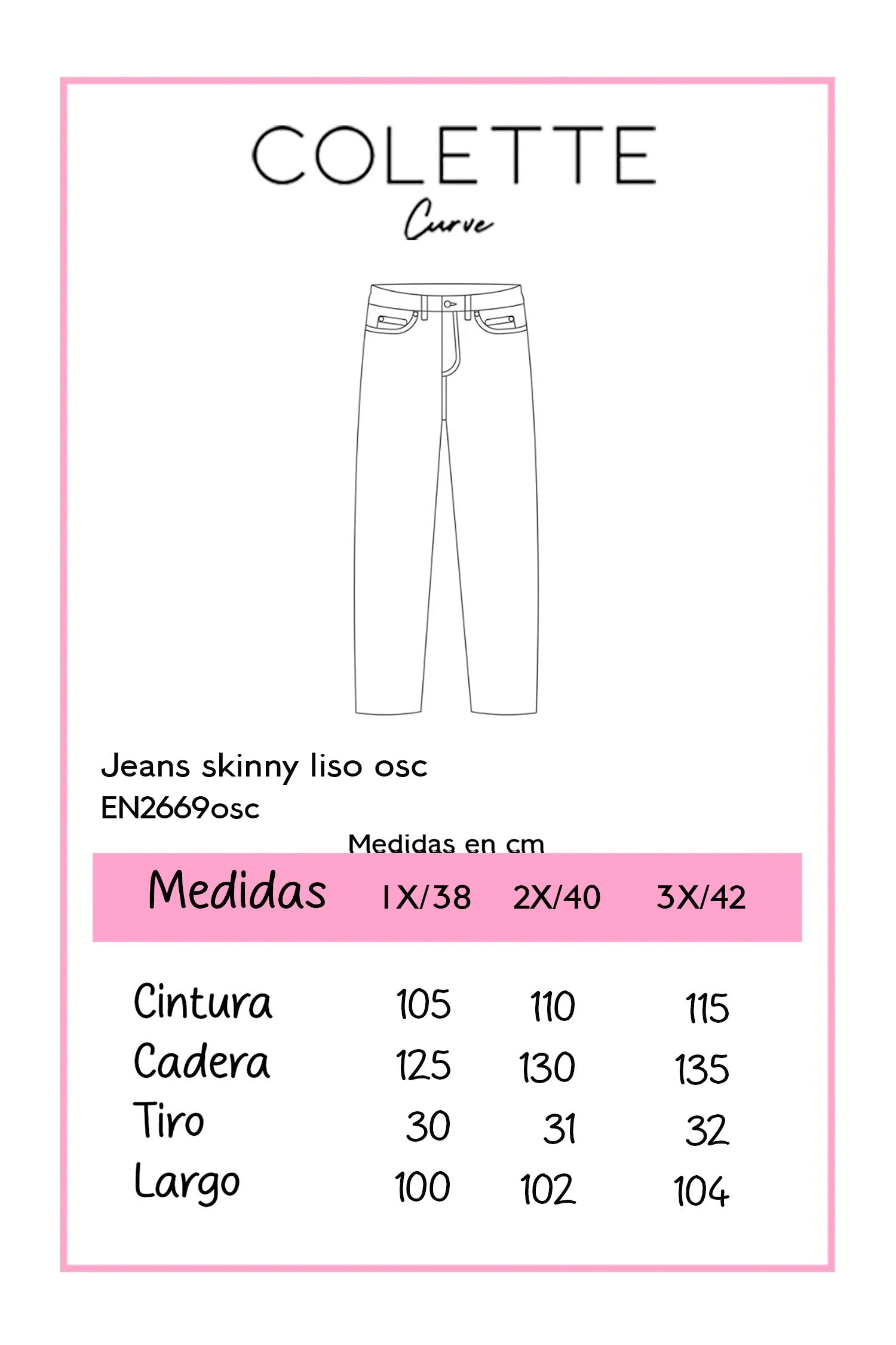 Jeans Curvy Skinny Liso Oscuro Stretch Estiliza Silueta