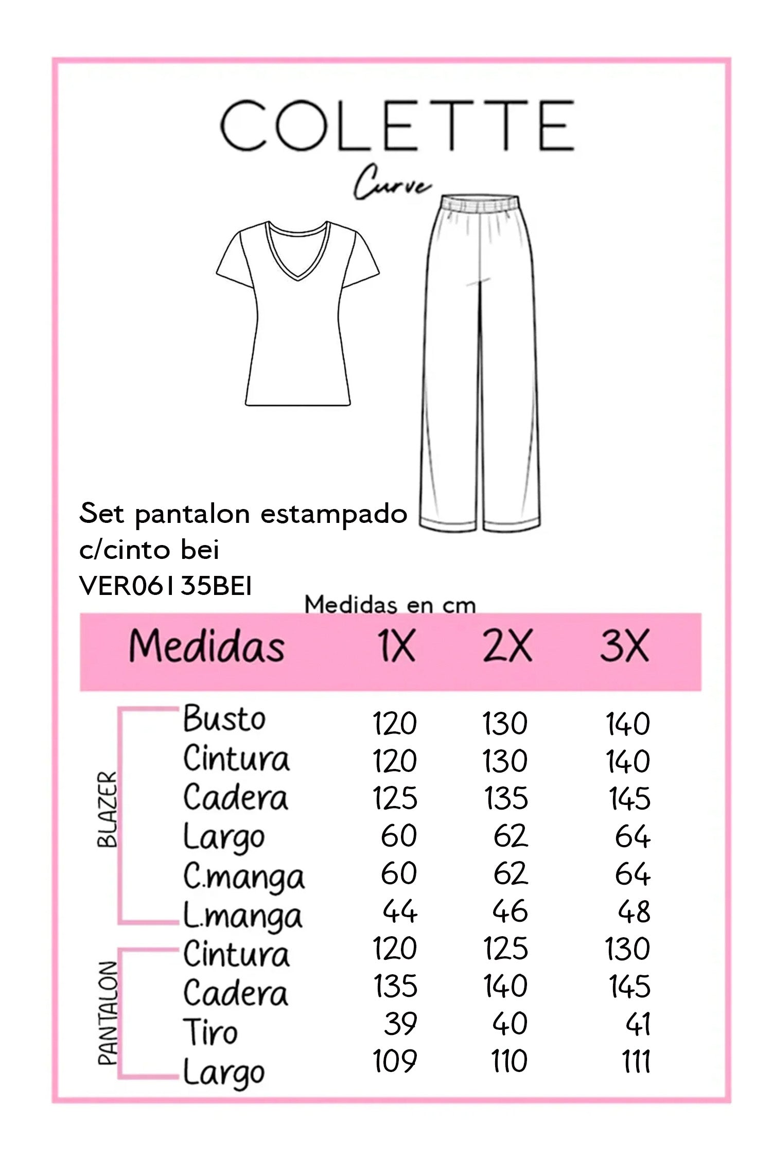 Conjunto de 2 pz pantalon c/elastico y blusa, estampado de lino look para verte fresca y elegante. Incluye cinto.