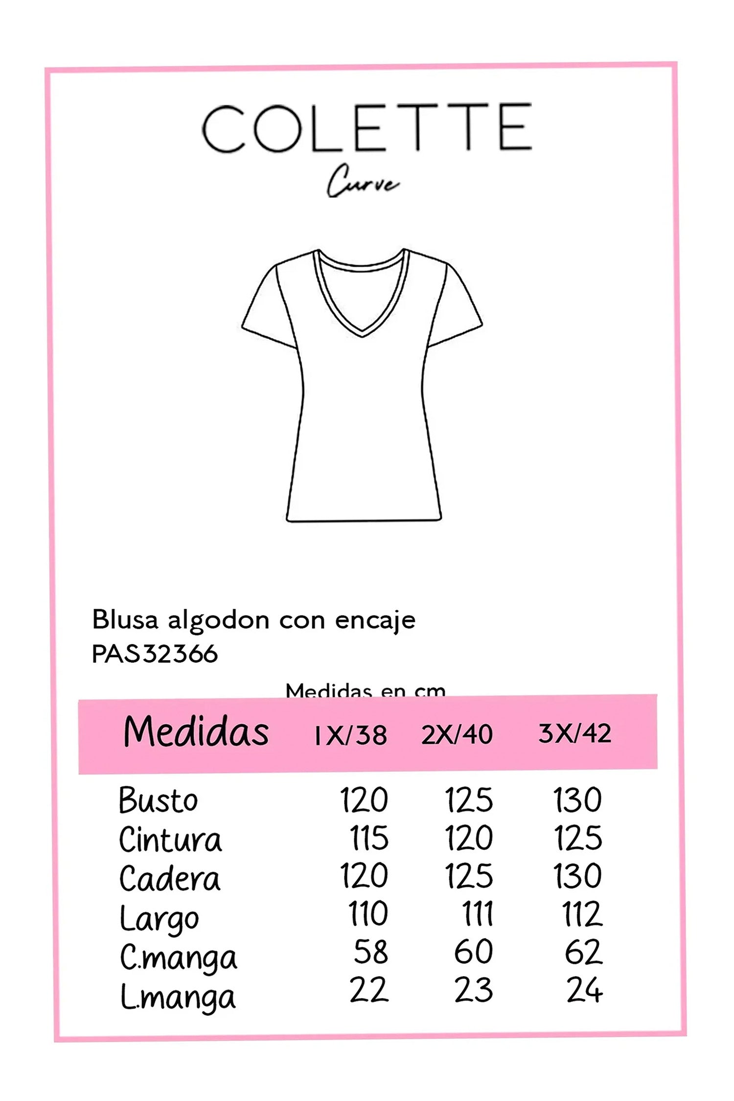 Blusa Curvy Algodón Manga Corta Bolsillo Pecho Azul Cielo