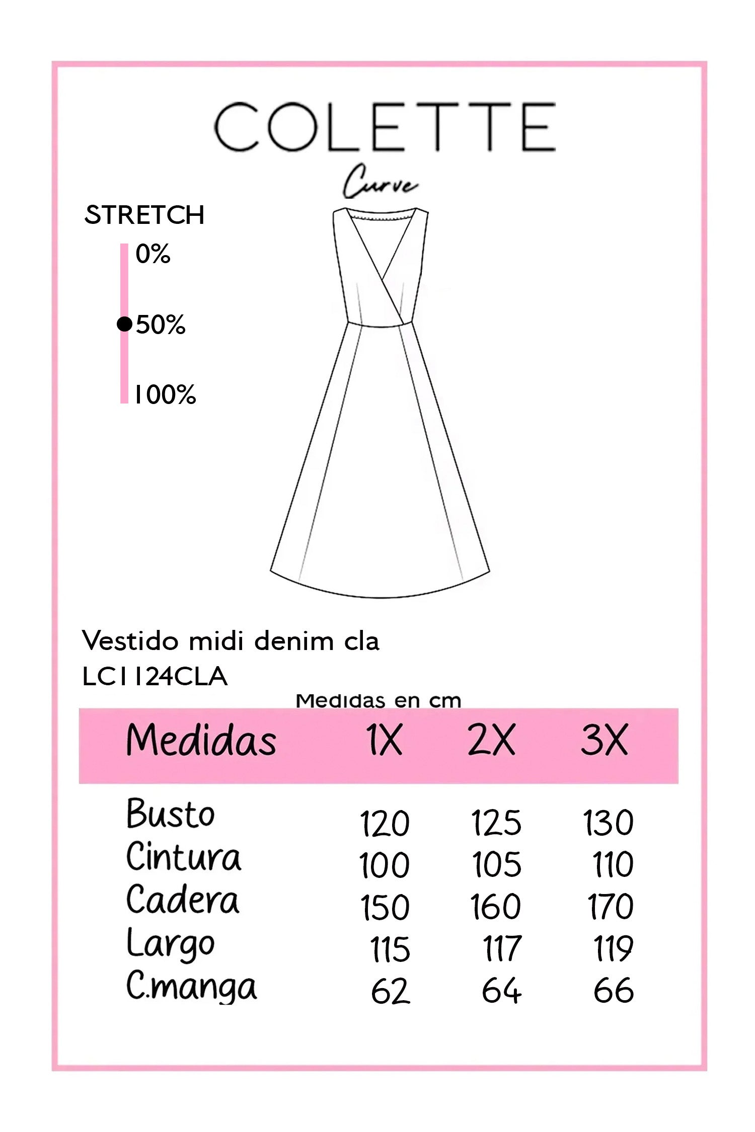 Vestido Midi Curvy Camisero Denim Botones Dorados Claro