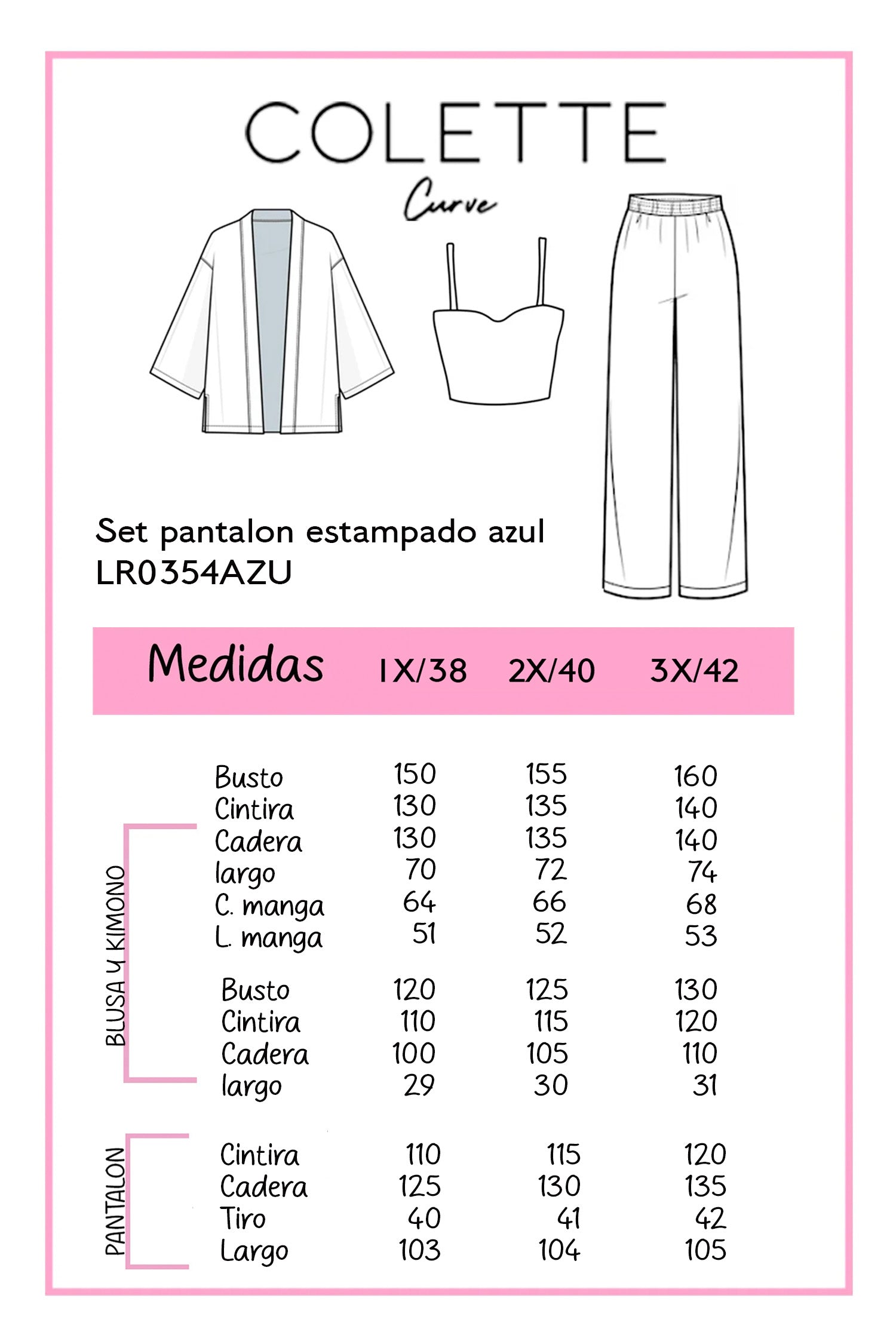 Set pantalon estampado azul