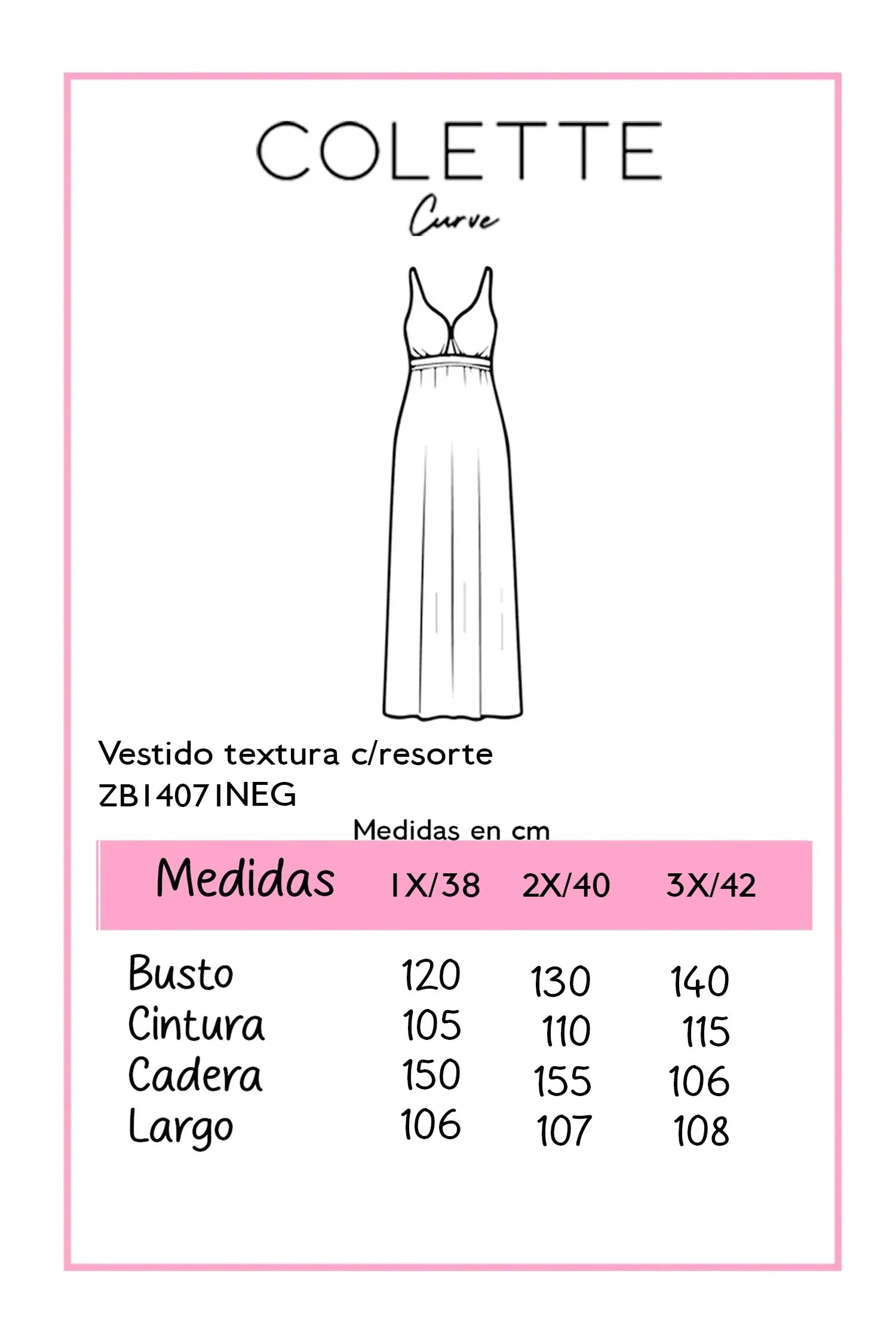 Vestido textura c/resorte negro