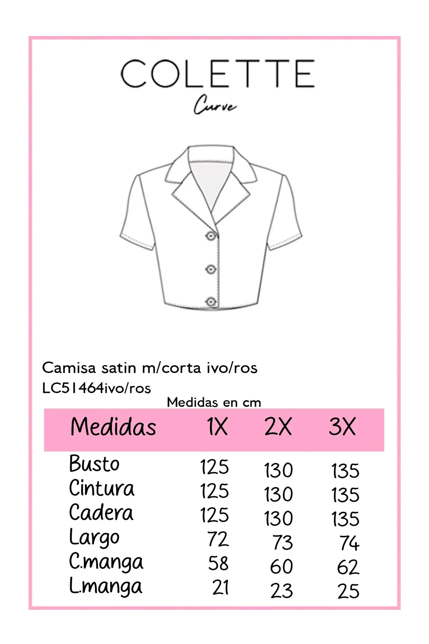 Camisa Curvy Satín Rosa con Botones Dorados Ajuste Perfecto